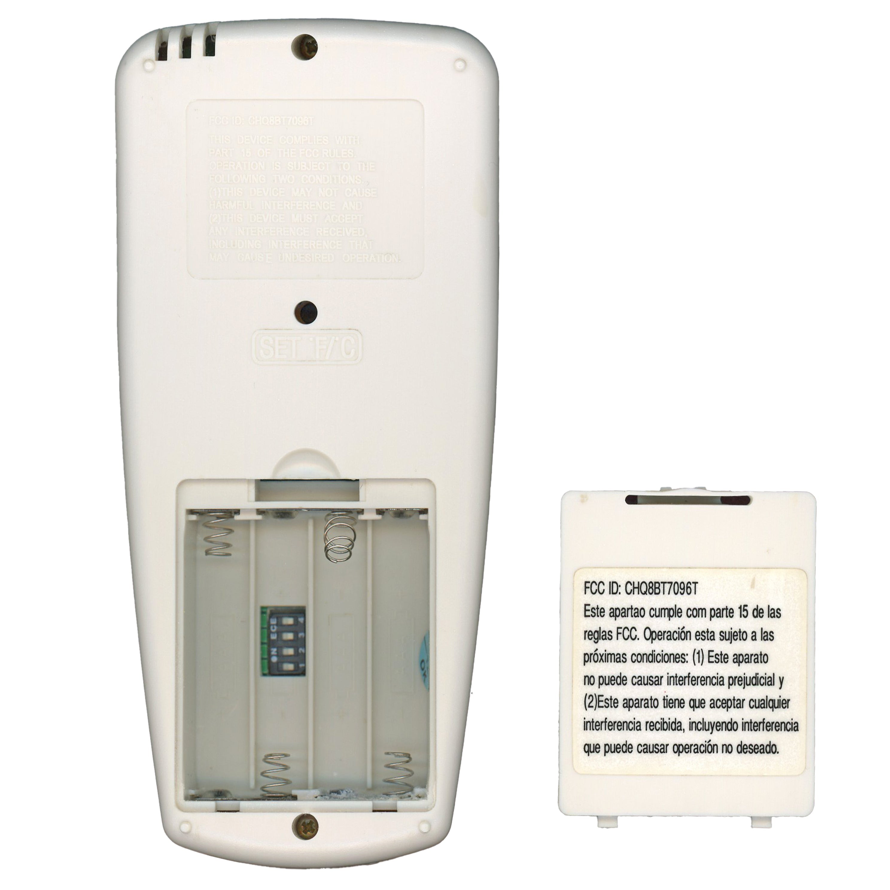 Hampton Bay CHQ8BT7096T Ceiling Fan Remote Control | With Reverse Button | Thermostatic | LCD Temp Display - CHQ8BT7096T