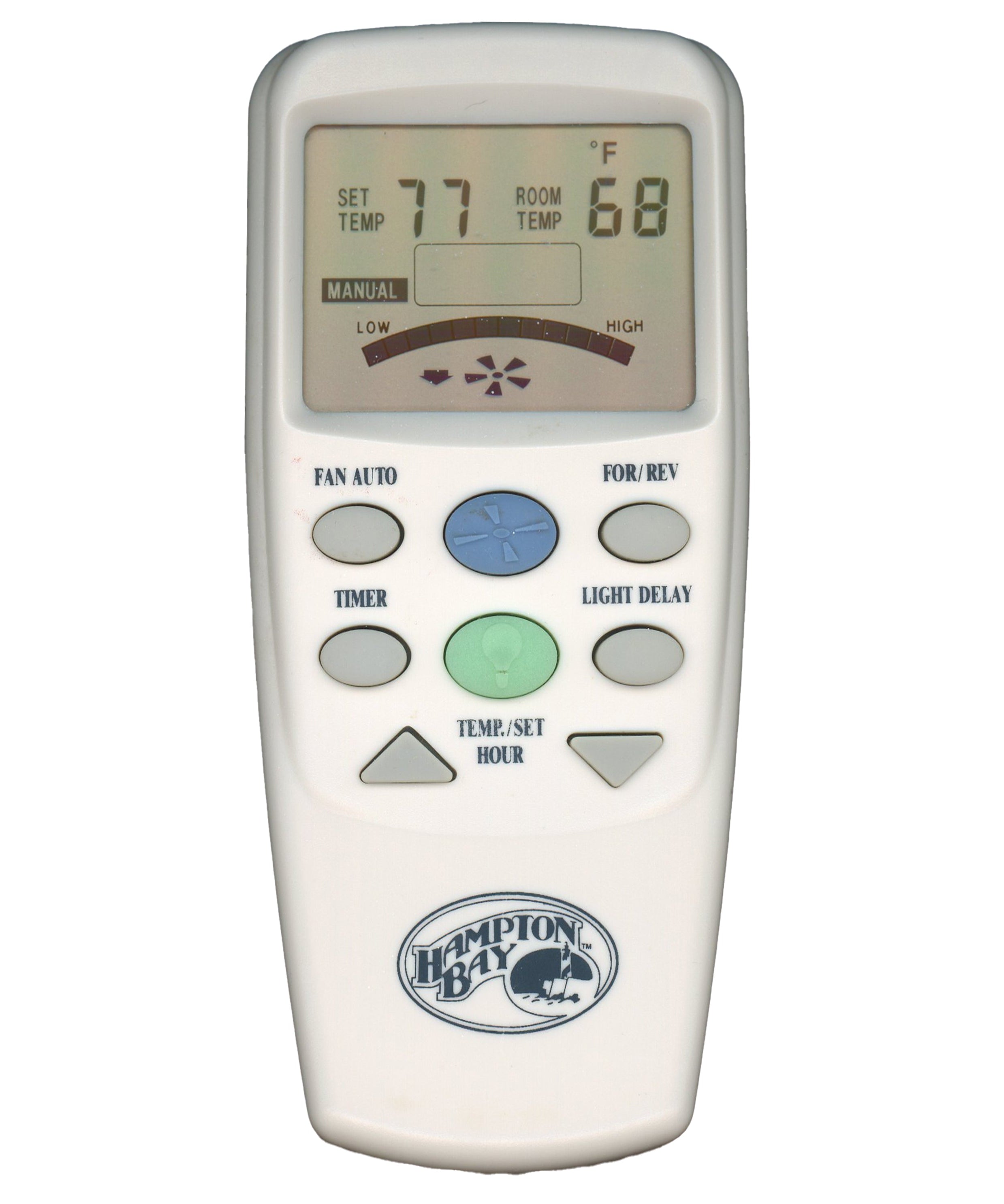 Hampton Bay CHQ8BT7096T Ceiling Fan Remote Control | With Reverse Button | Thermostatic | LCD Temp Display - CHQ8BT7096T