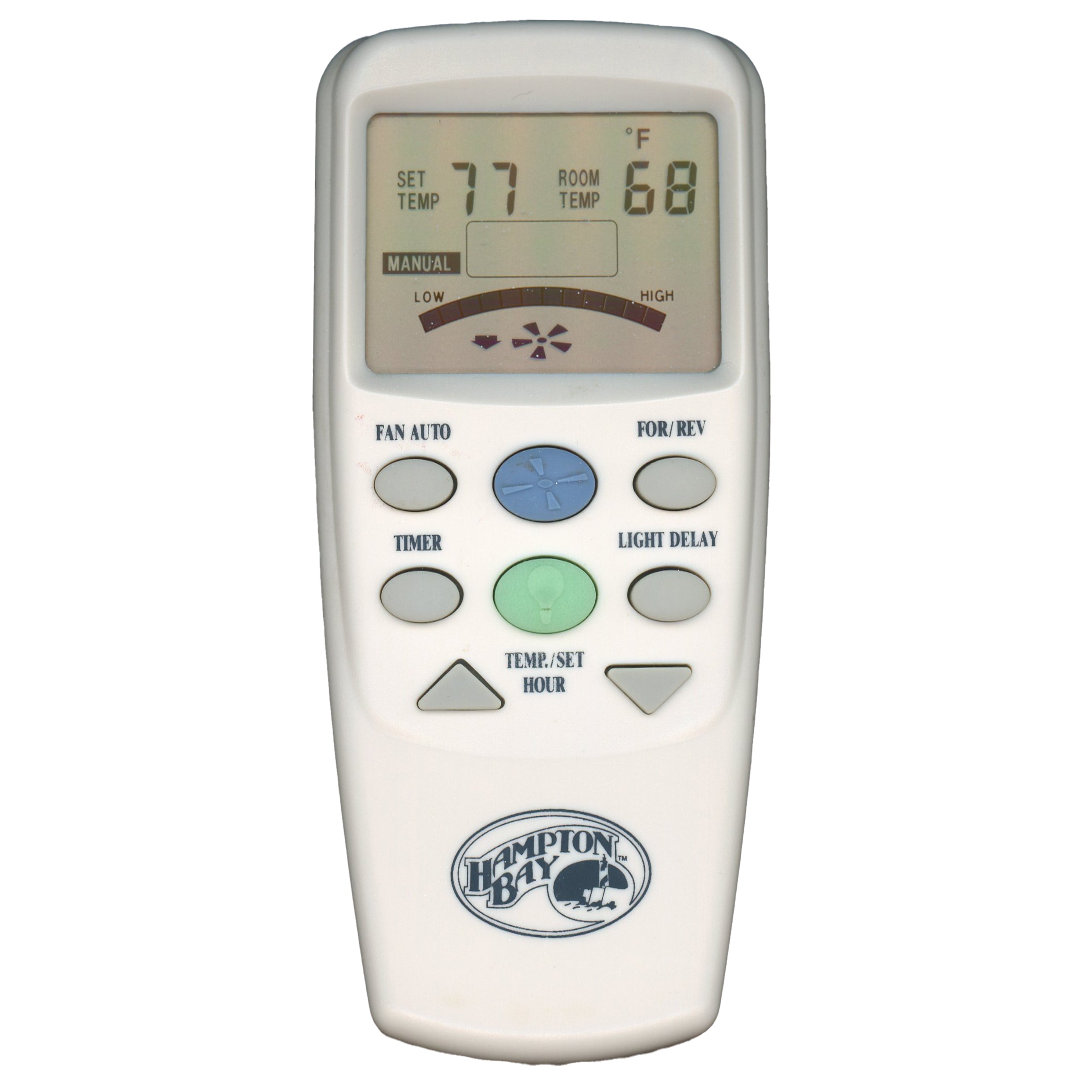 Hampton Bay CHQ8BT7096T Ceiling Fan Remote Control | With Reverse Button | Thermostatic | LCD Temp Display - CHQ8BT7096T