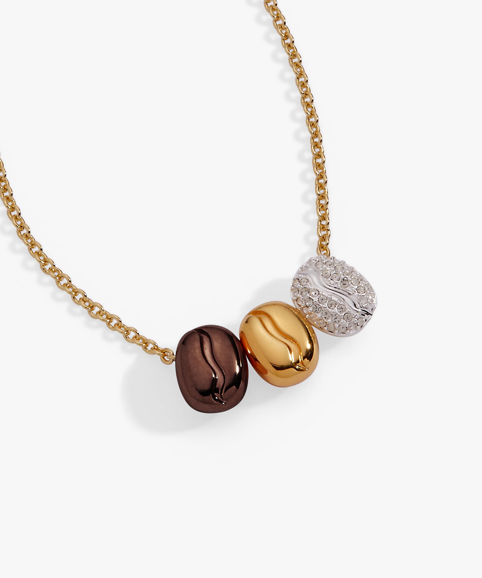 Coffee Bean 'Happiness, Wealth, Health' Engraved Pendant Necklace