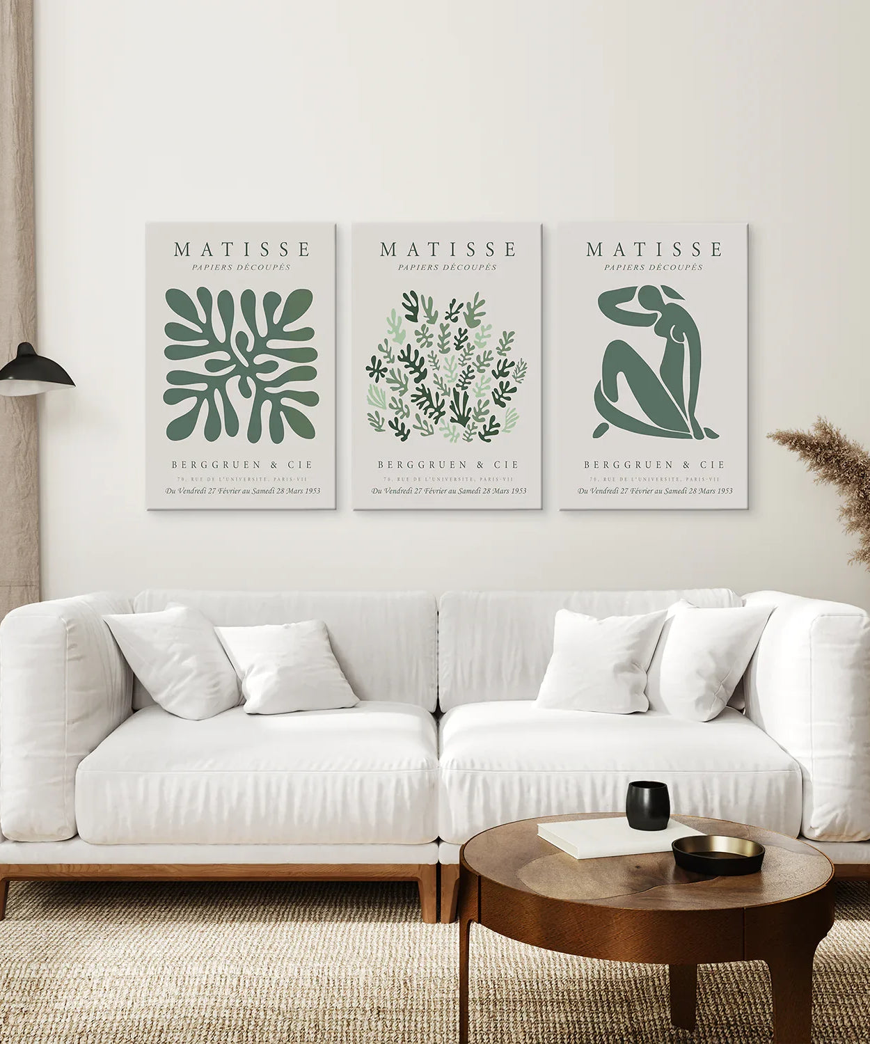 Matisse 3er-Set Wandbilder Salbeigrün