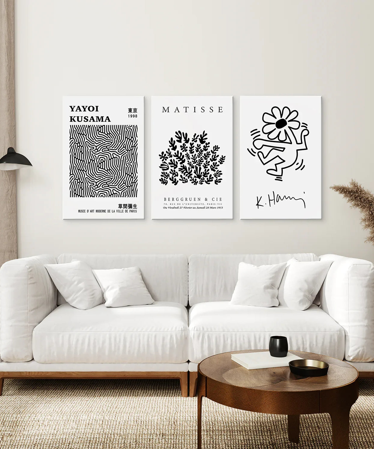 Schwarz-Weiß Matisse Kunst 3er Poster-Set