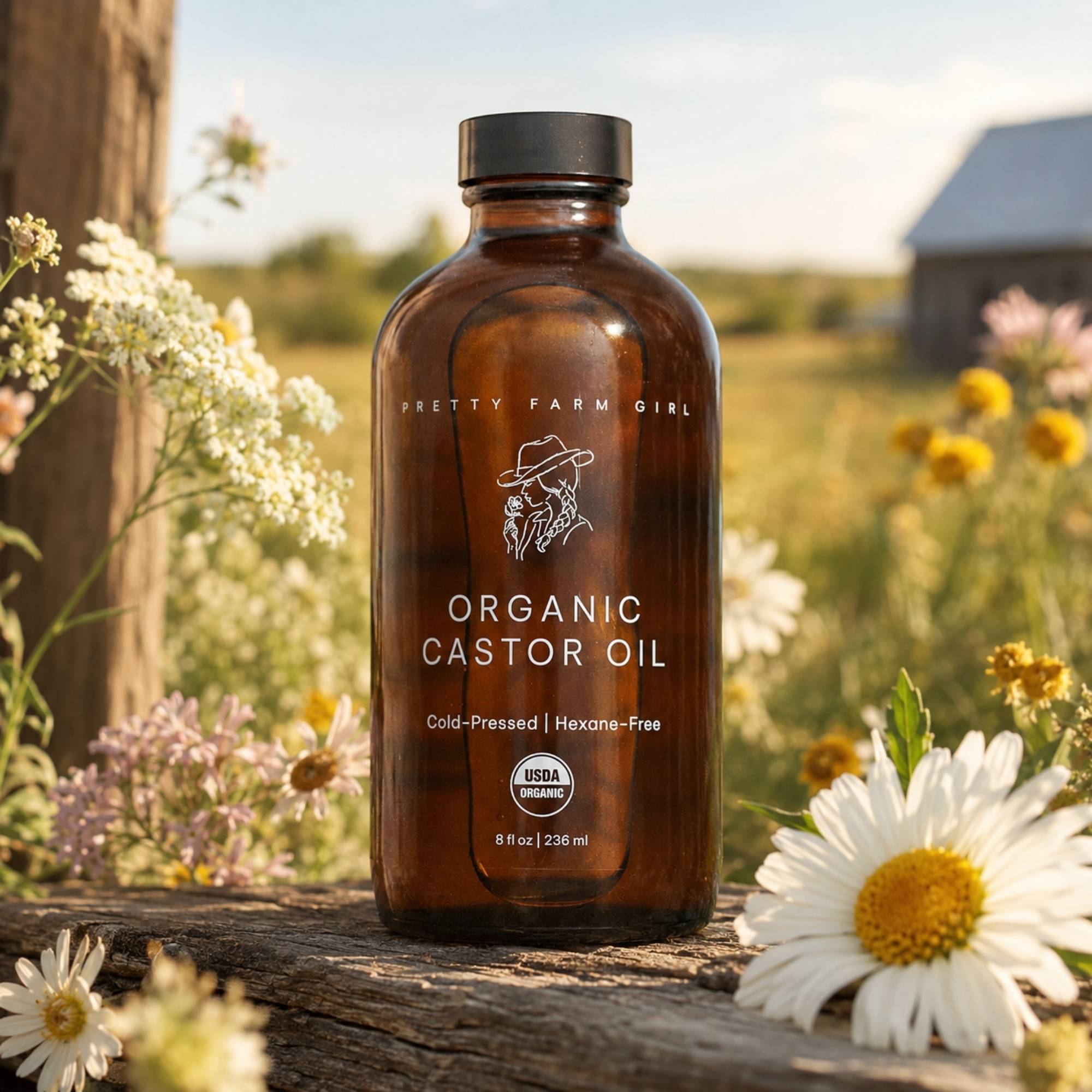 Pure Organic Cold Pressed Hexane-Free Castor Oil