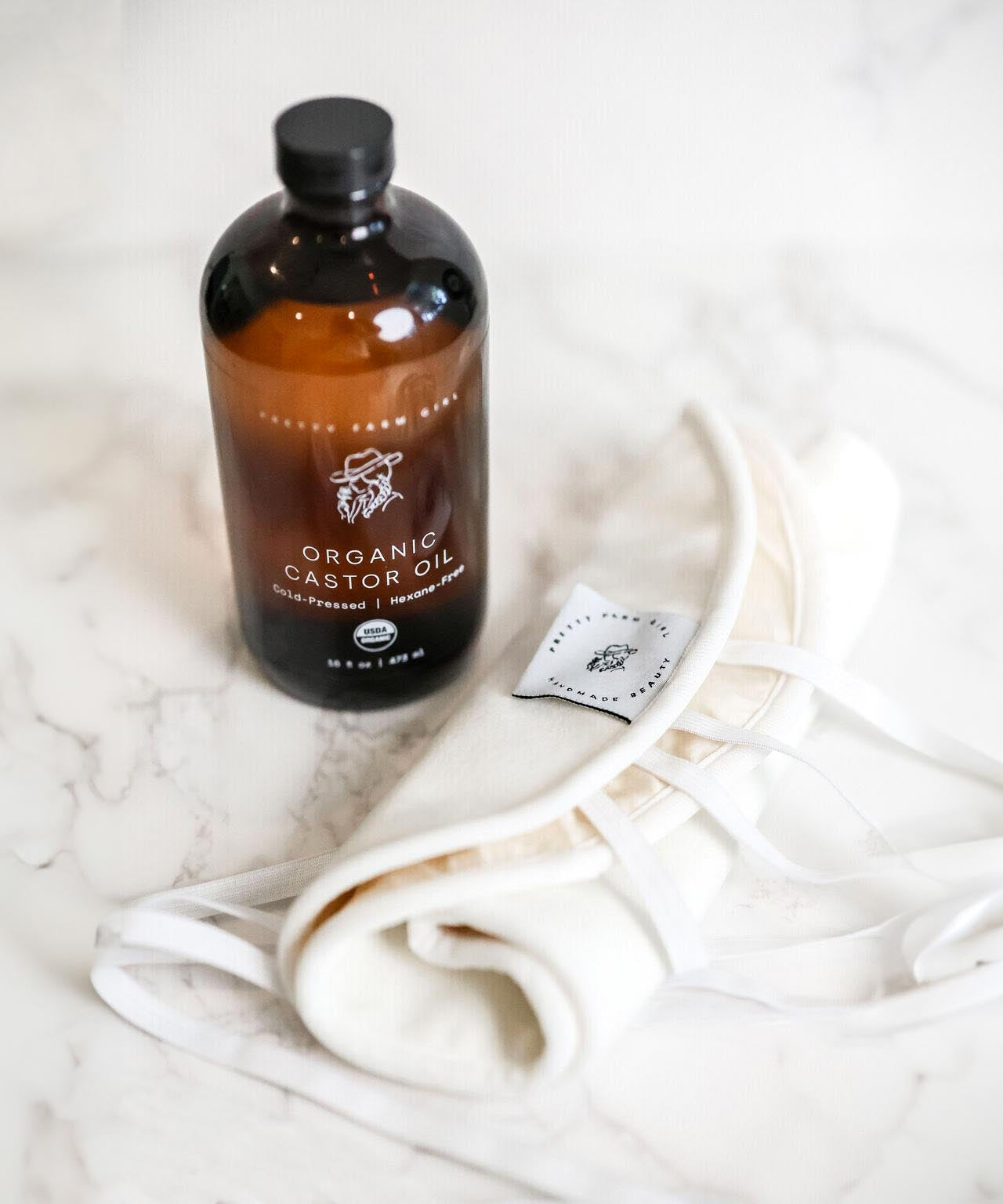 Organic Pure Castor Oil + Cloth Pack Bundle