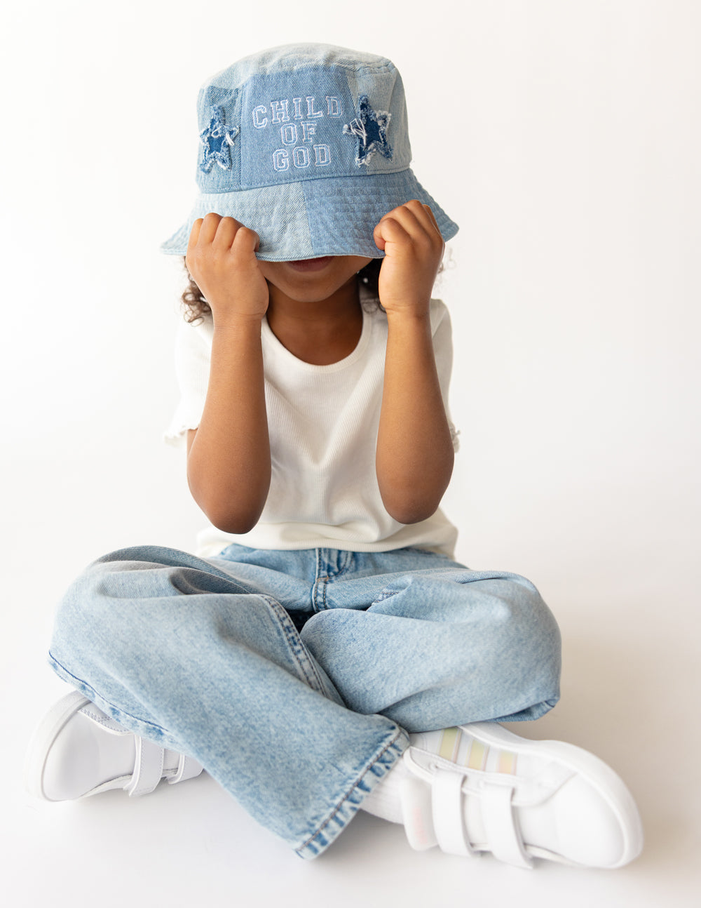 Child of God Denim Kids Bucket Hat