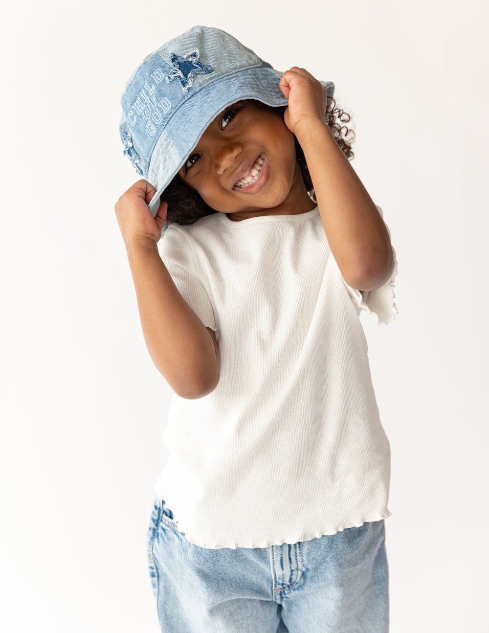 Child of God Denim Kids Bucket Hat