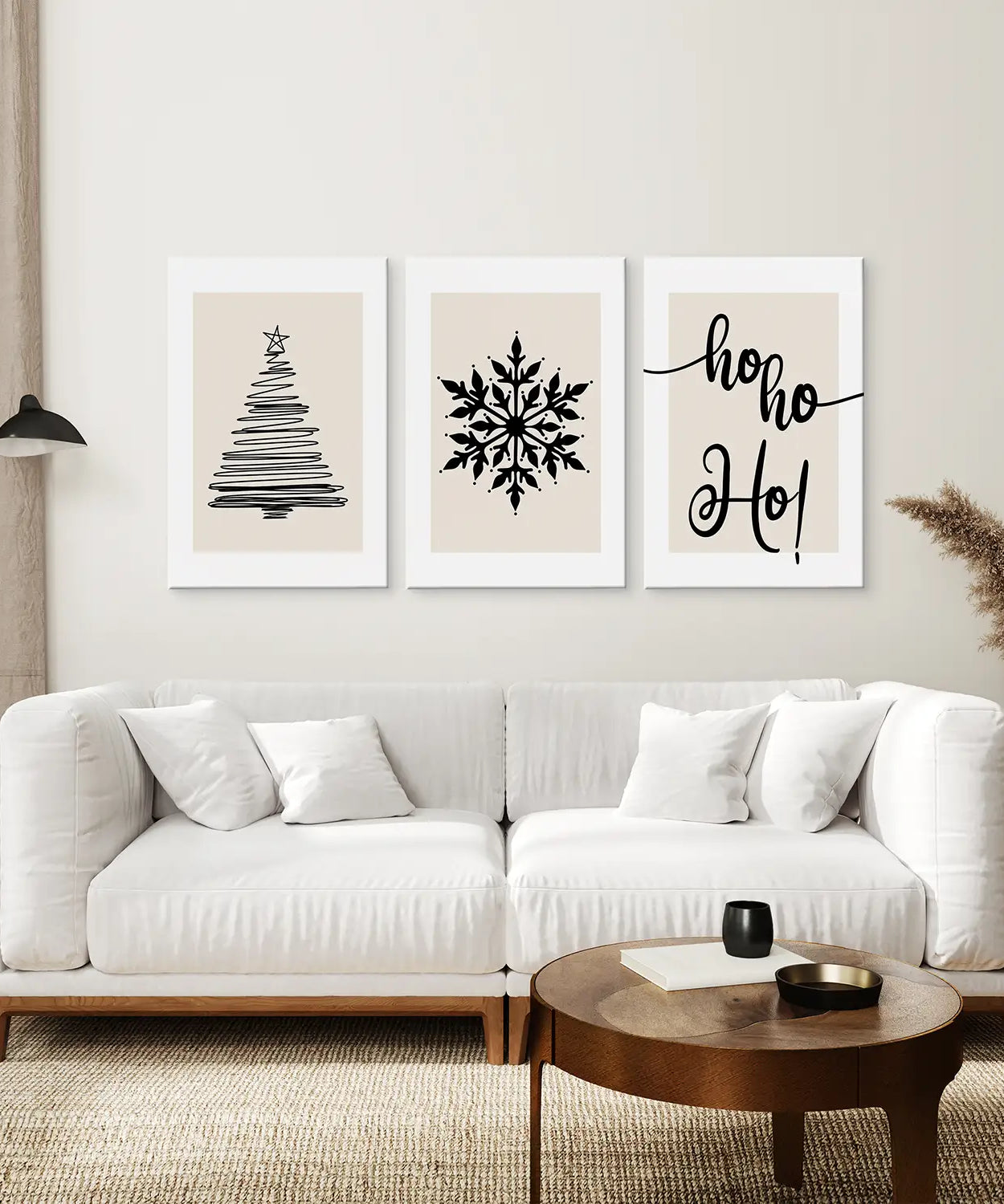 Nordic Style Weihnachtstriptychon Wandbilder Set