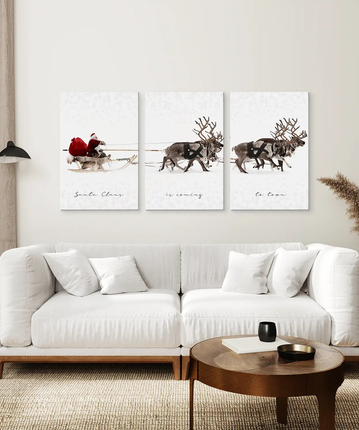 Weihnachten Weihnachtsmann mit Schlitten Kunstset