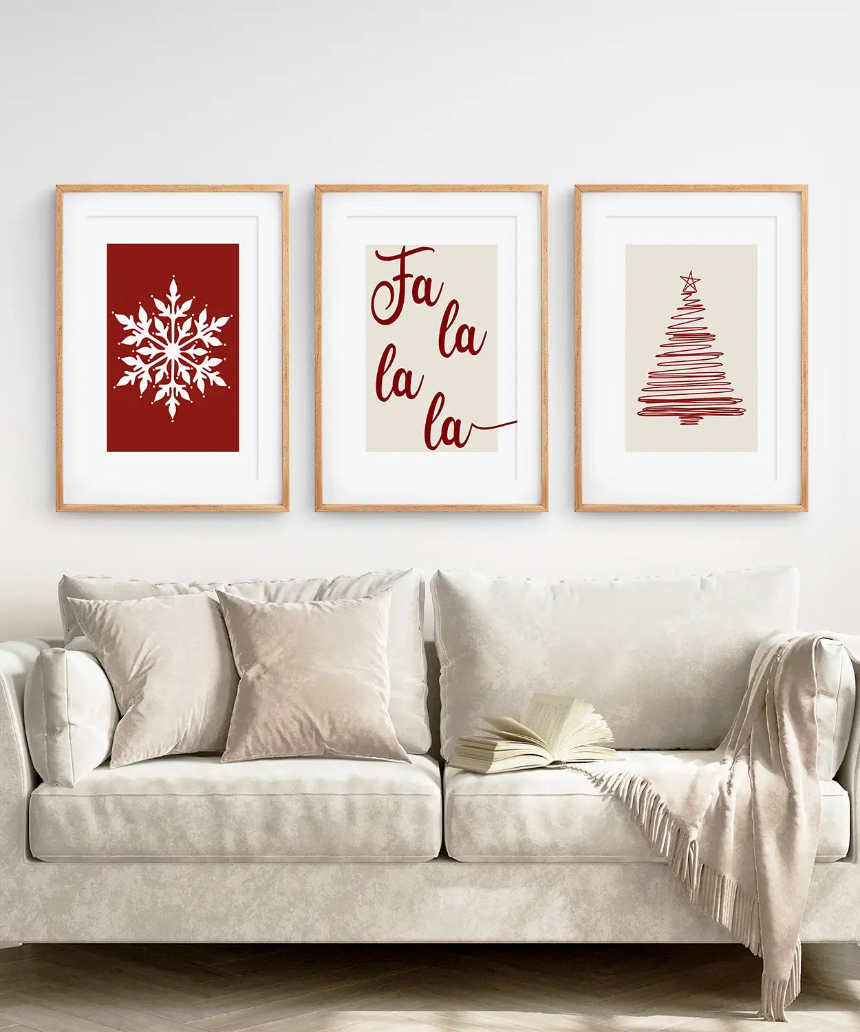Wandbilder Weihnachtsdeko 3er Set