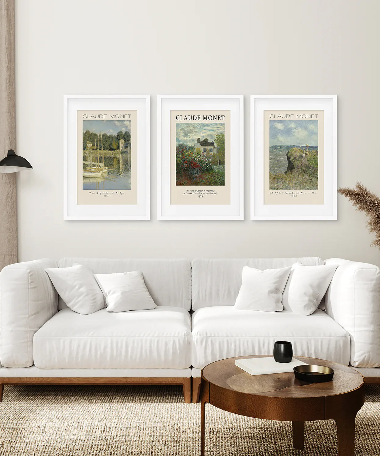 Claude Monet 3-teiliges Wandkunst-Set | Vintage Landschaftsdrucke