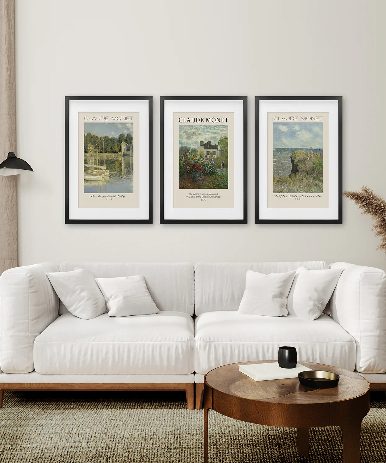 Claude Monet 3-teiliges Wandkunst-Set | Vintage Landschaftsdrucke