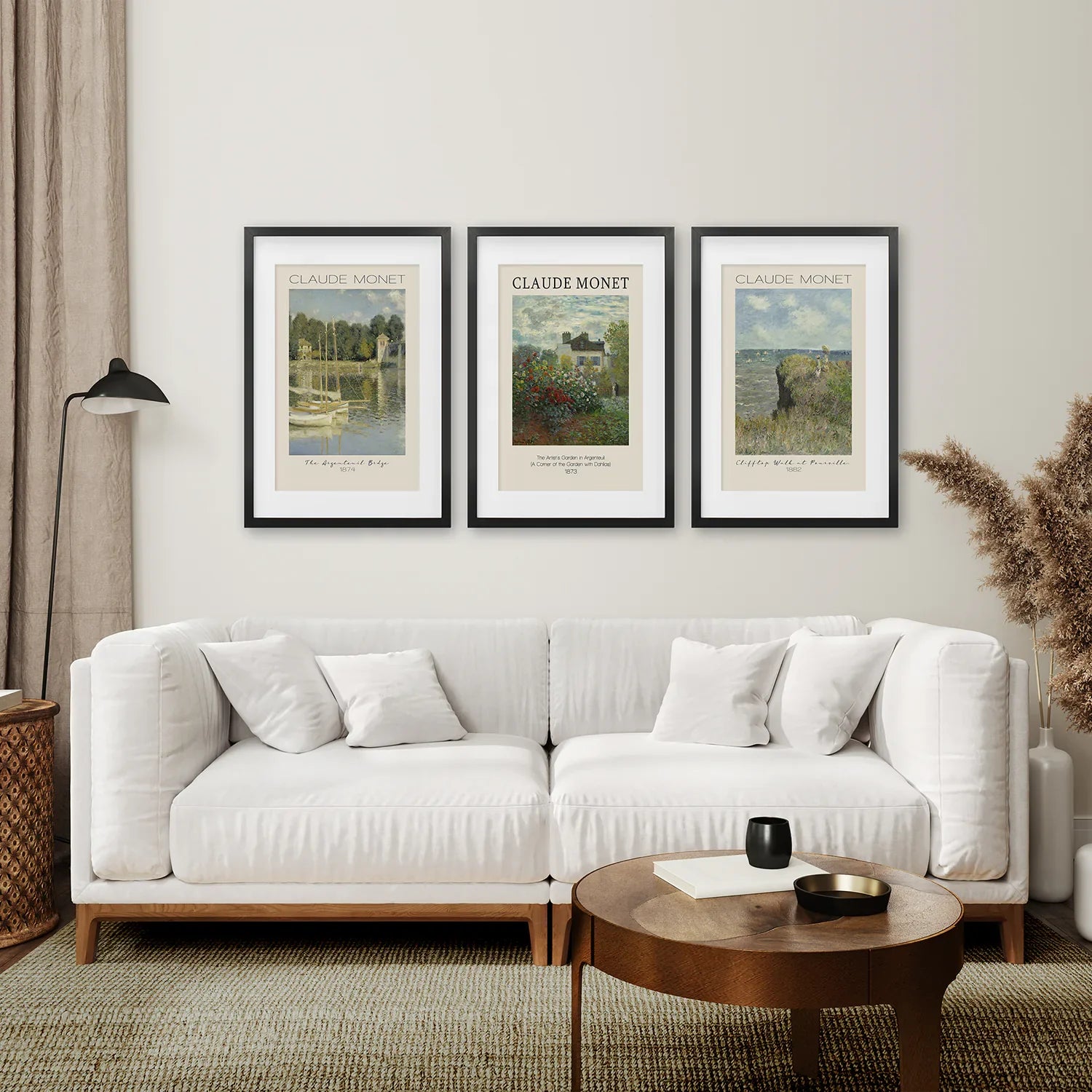 Claude Monet 3 Piece Wall Art Set | Vintage Landscape Prints