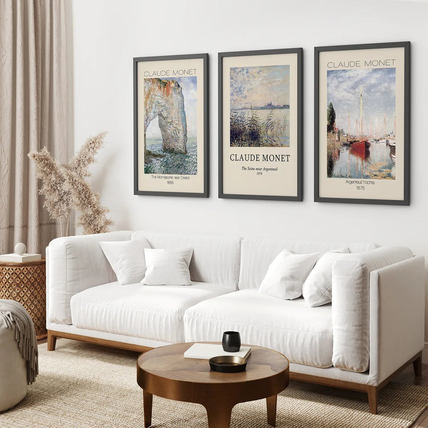 Claude Monet 3 Piece Wall Art Set | Coastal Landscape Prints