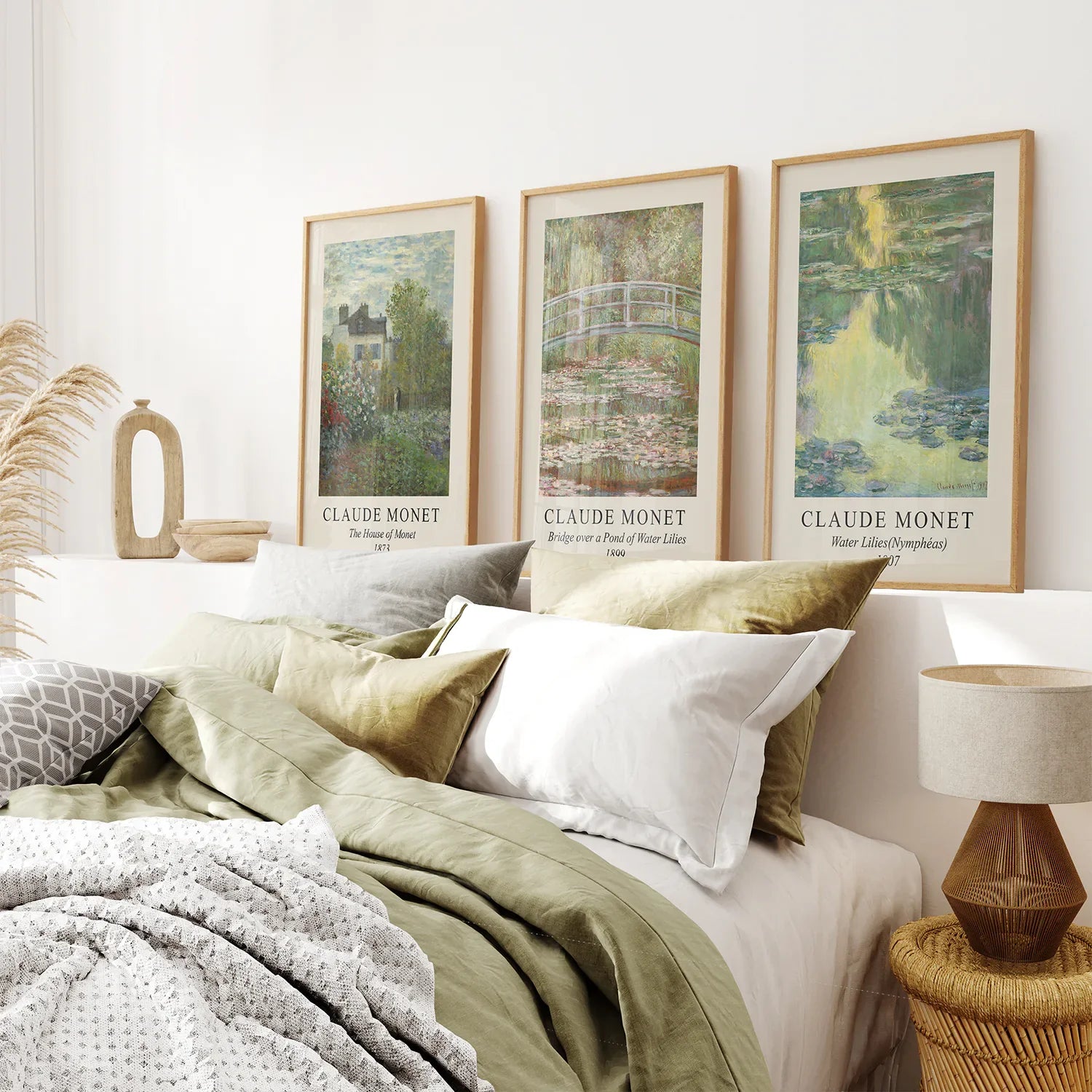 Claude Monet Prints Set of 3 | Water Lilies Wall Art Posters