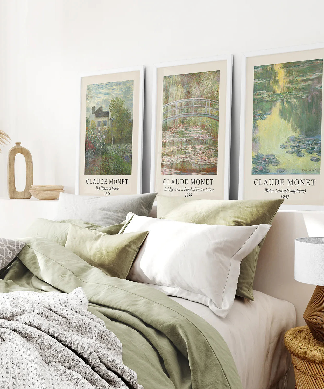 Claude Monet Kunstdrucke 3er-Set | Seerosen Wandkunst Poster