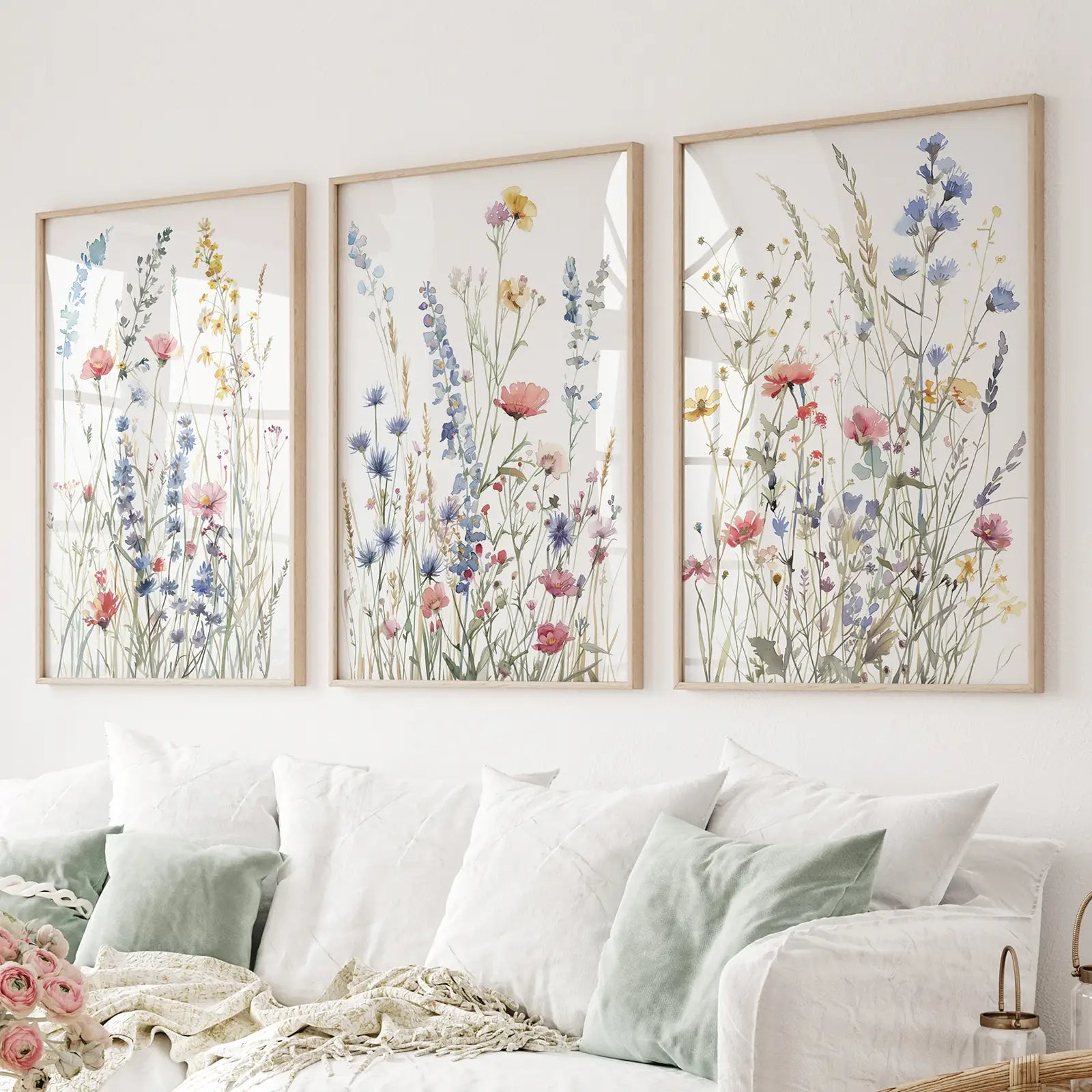 Wildblumen Bunt Trendy Wandkunst Poster Deko