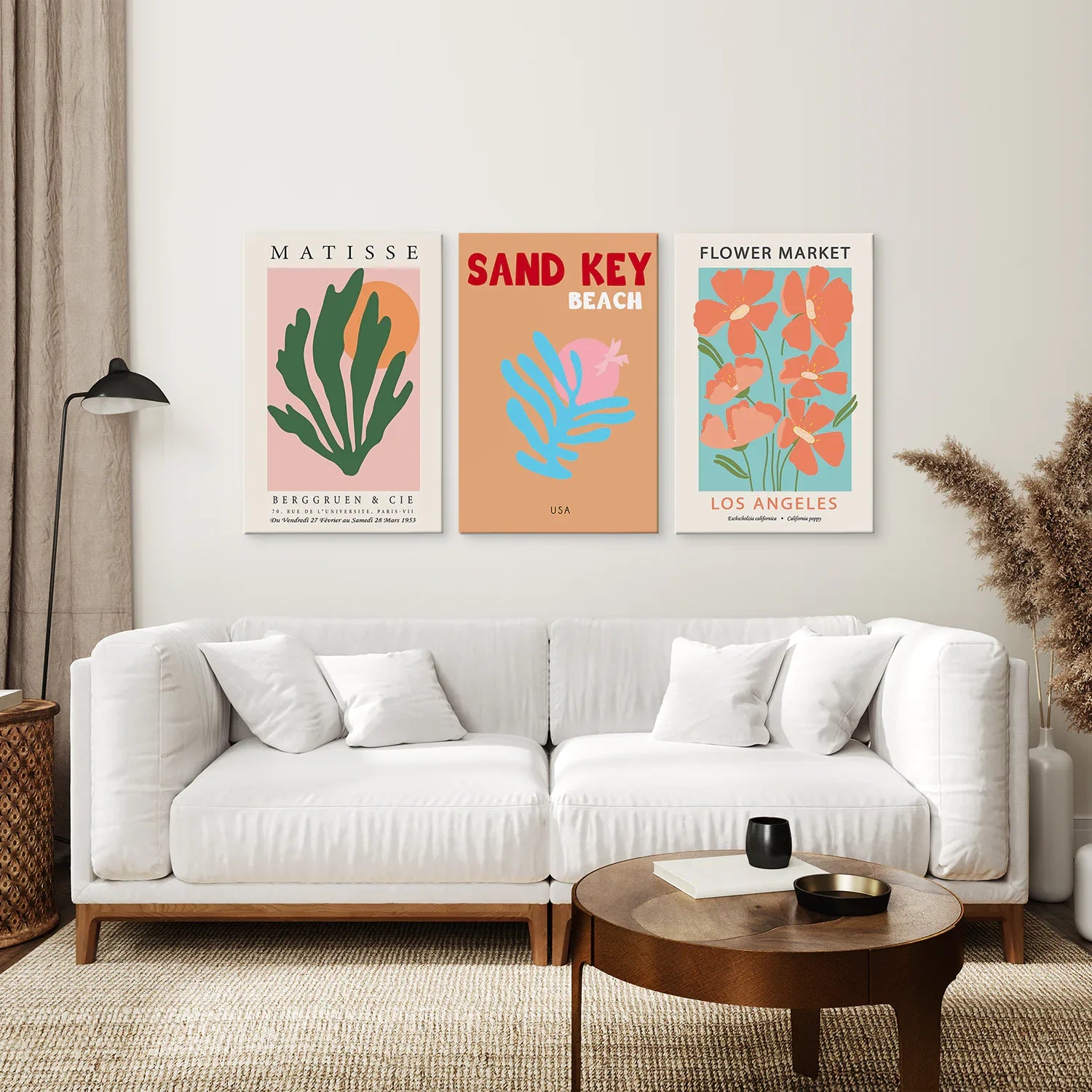 Trendige farbenfrohe Kunstdrucke im 3er-Set – Henri Matisse