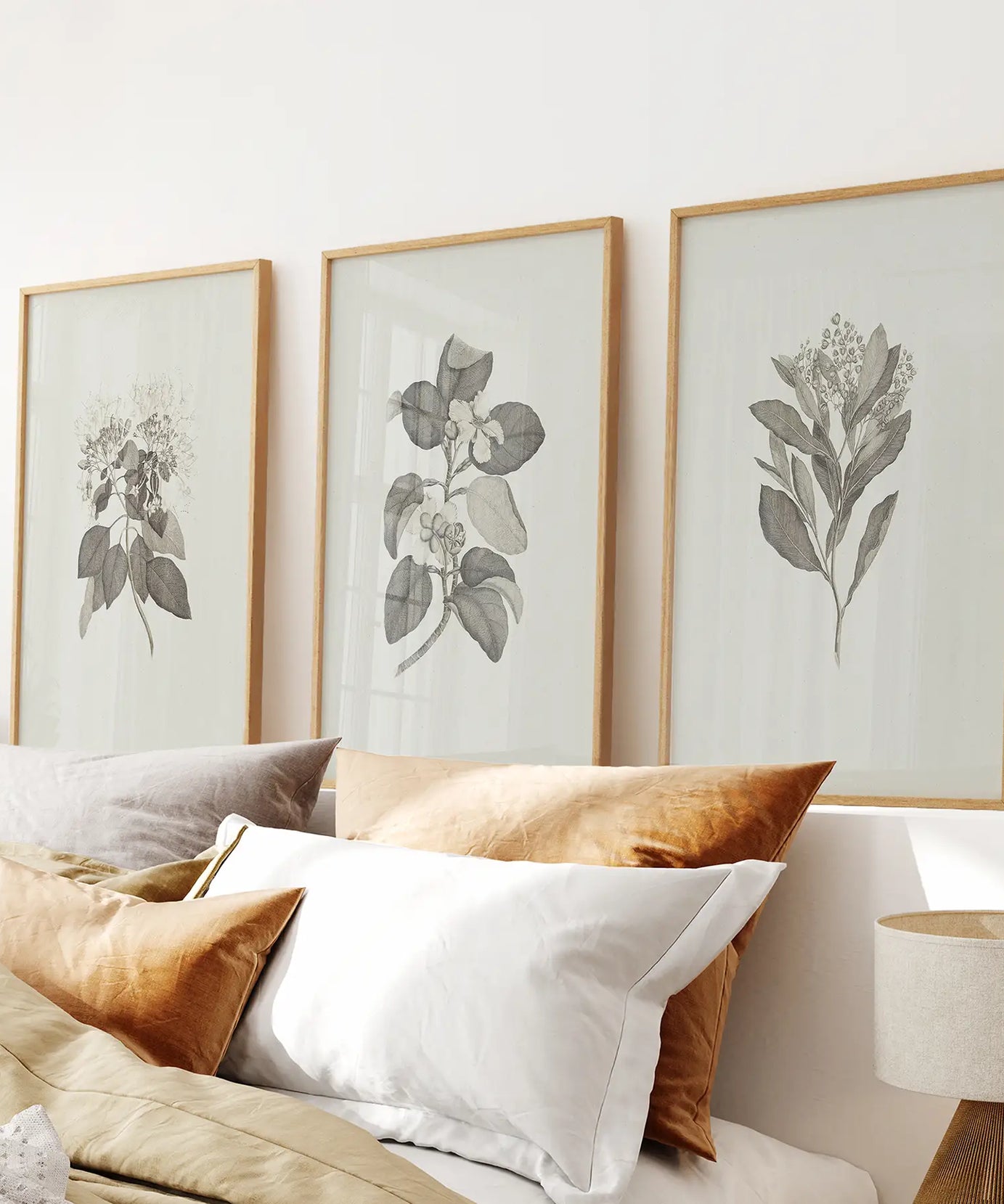 Antique Floral Prints 3 Piece Wall Art Decor