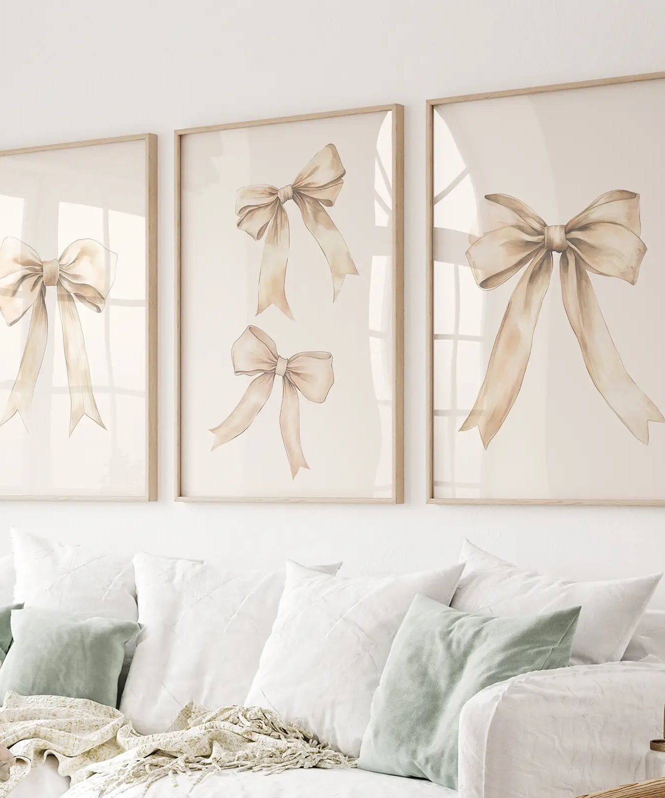 Trendige ästhetische Schleifen Kinderzimmer Wandkunst Set Poster