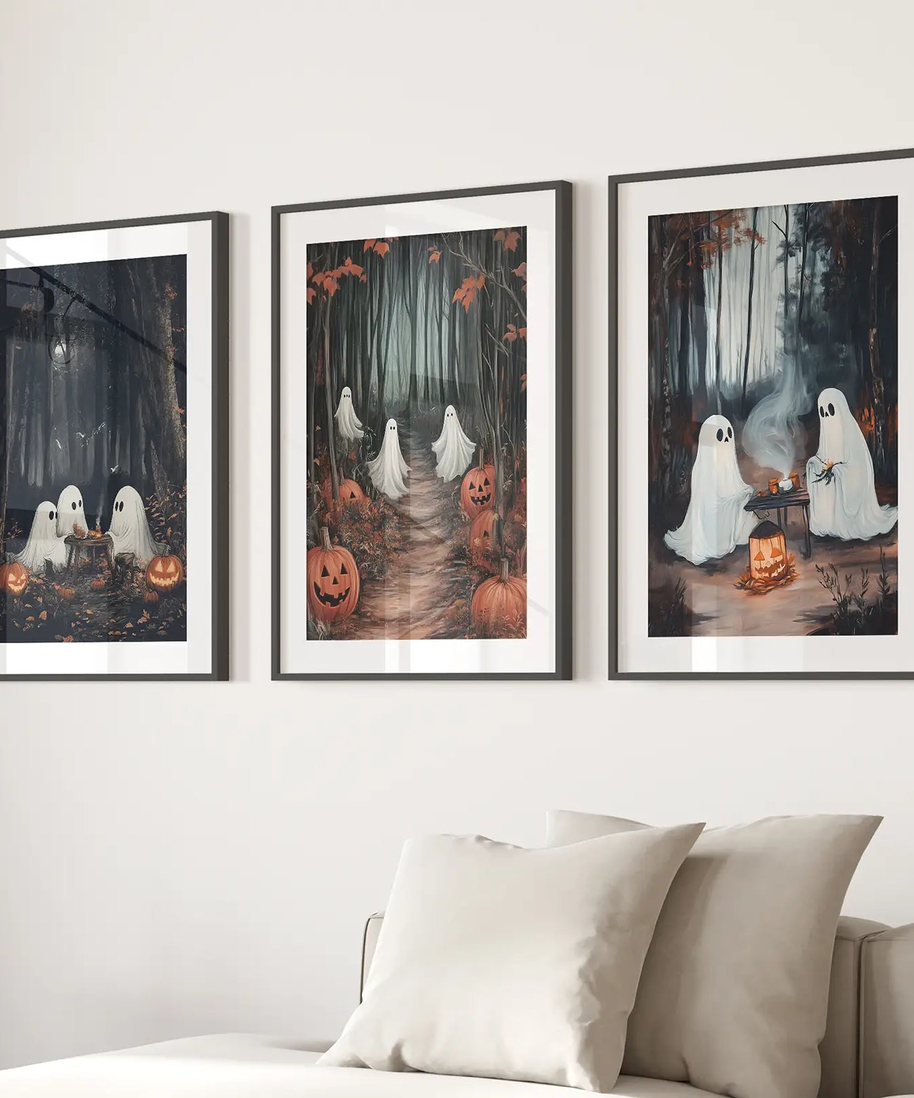 Geisterpaar Herbstwald Wandkunst Poster Deko