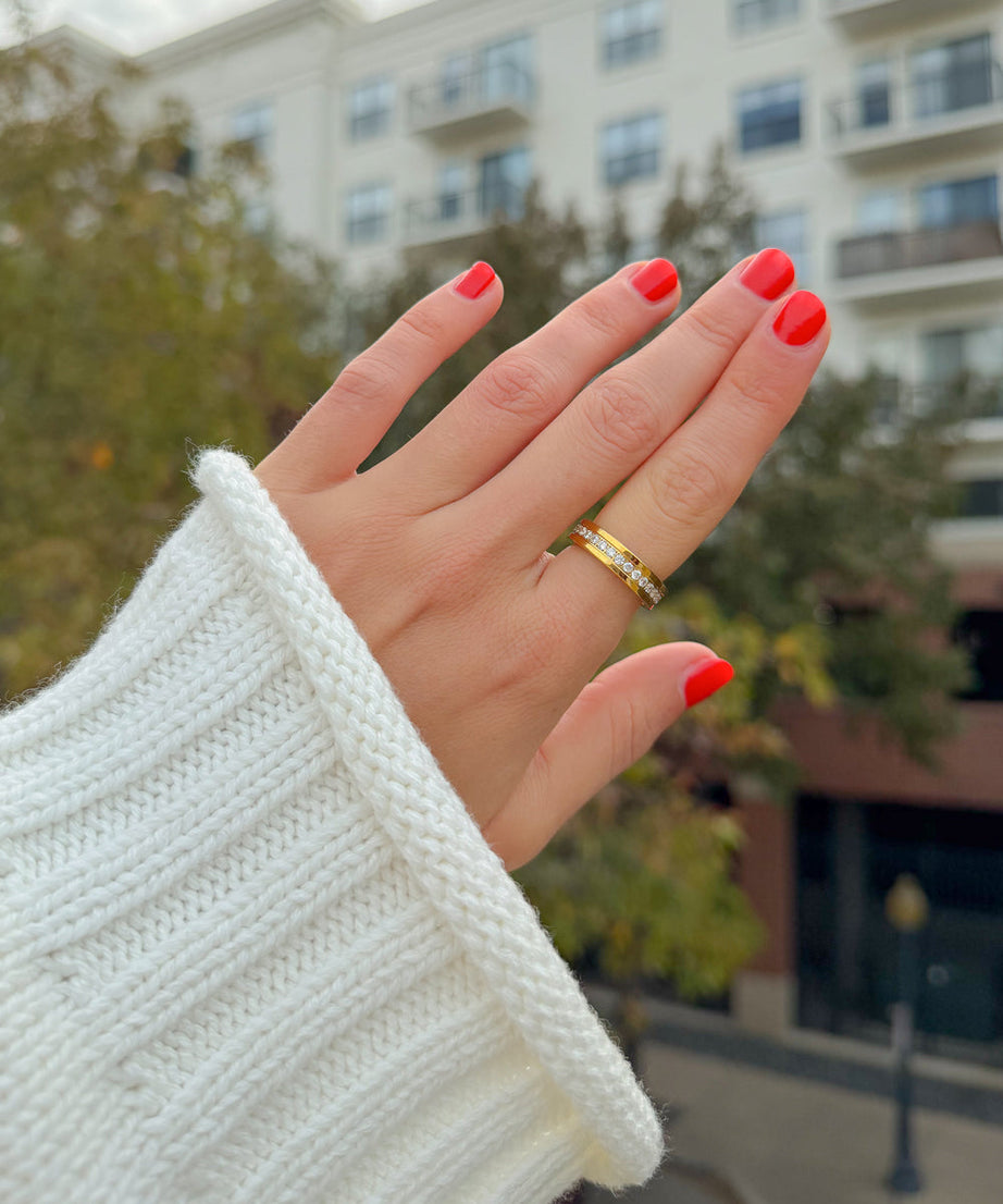 Cross Eternity Gem Ring Set