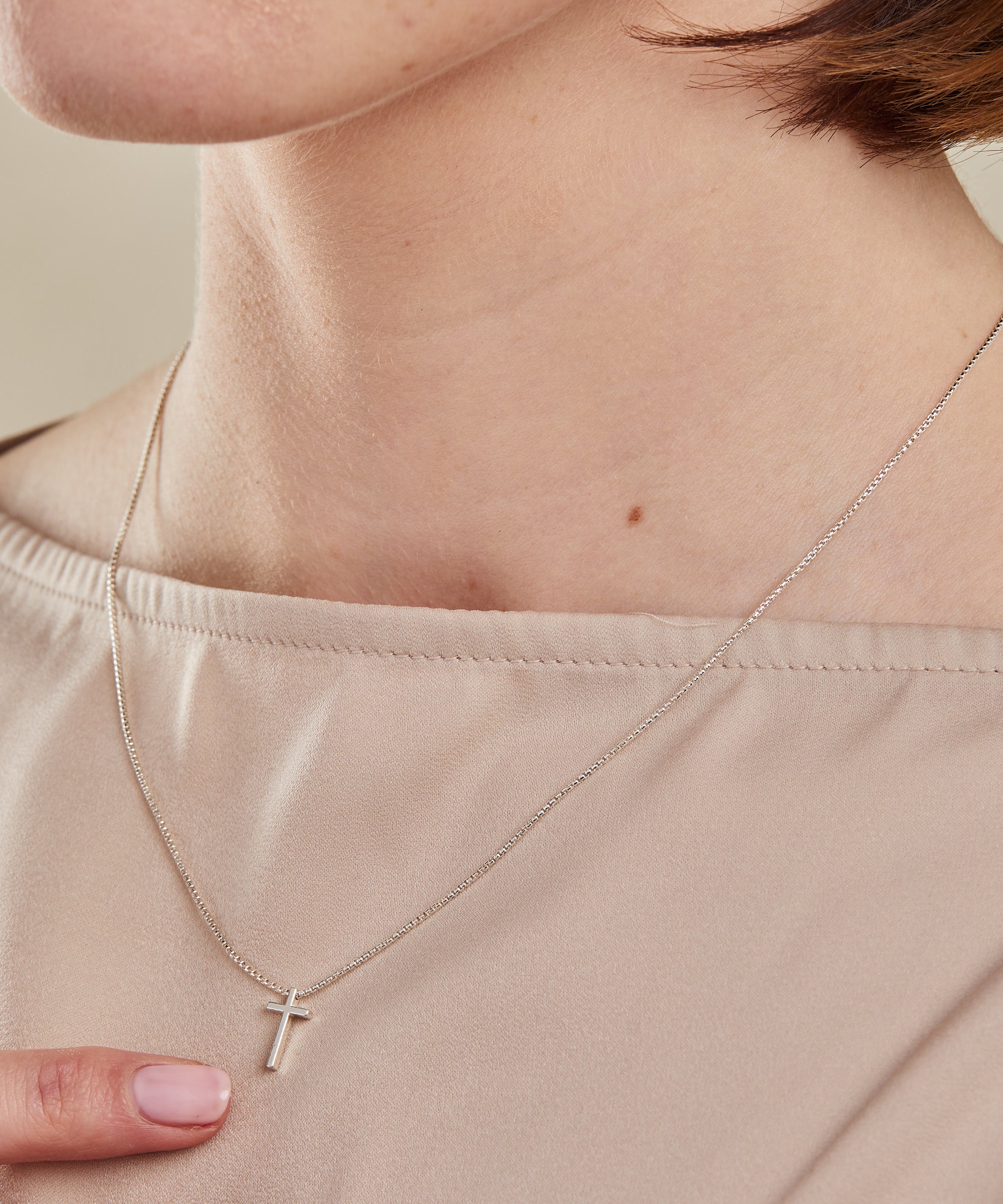 Cross Necklace, Sterling Silver