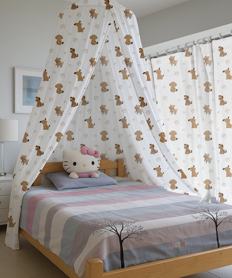 Cute Dog Paw Printed Canopy