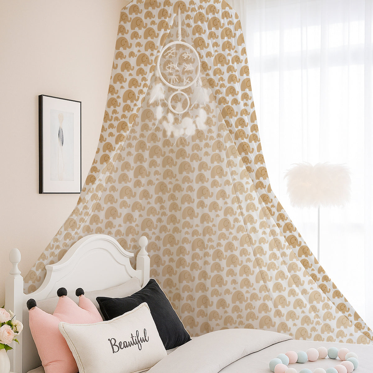 Cute Elephant Printed Canopy