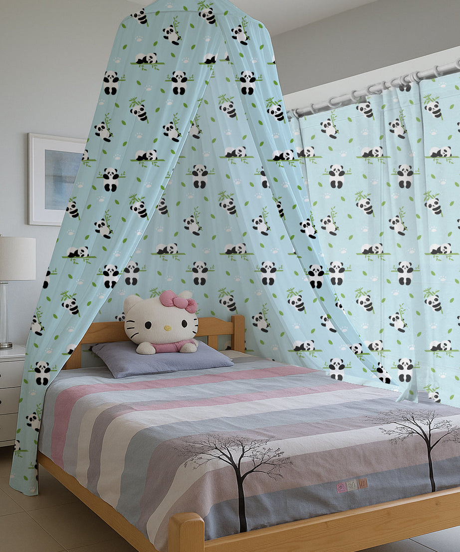 Cute Panda with Bamboo Tree Printed Canopy