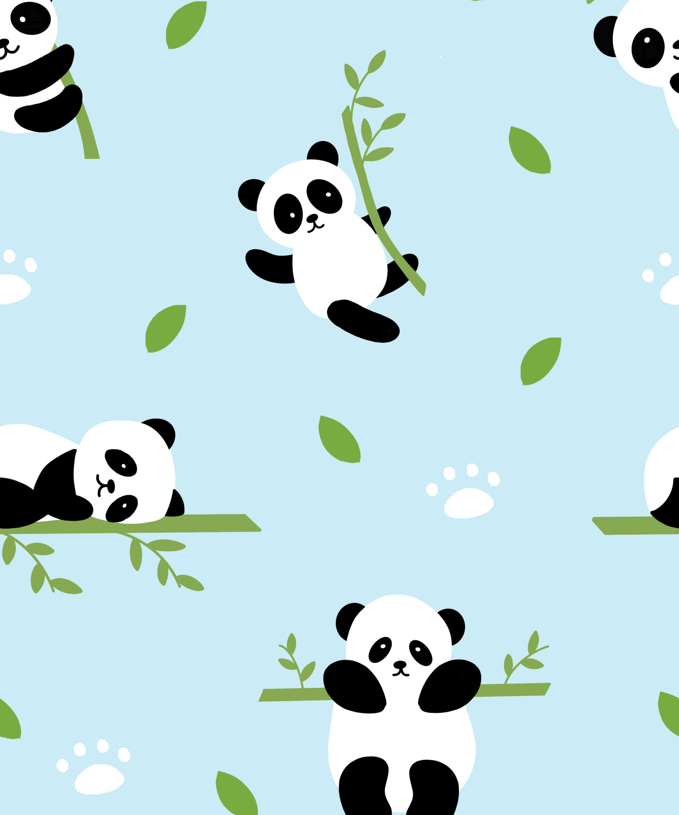 Cute Panda with Bamboo Tree Printed Canopy