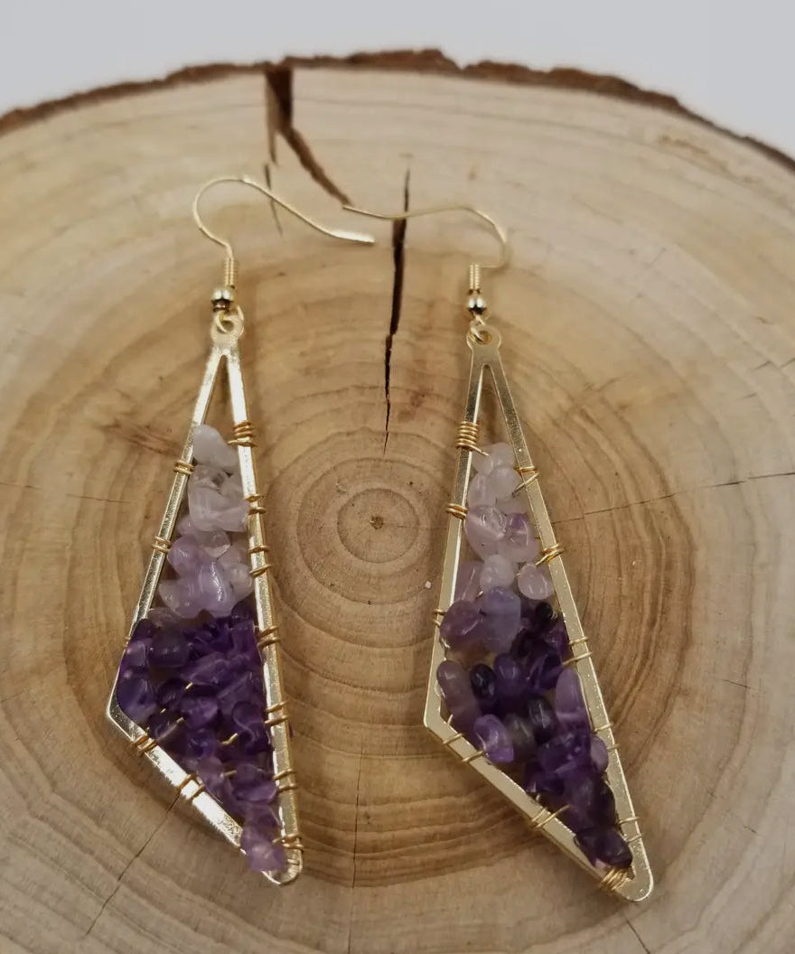 Amethyst Earrings | Boho Chic | Drop Earrings