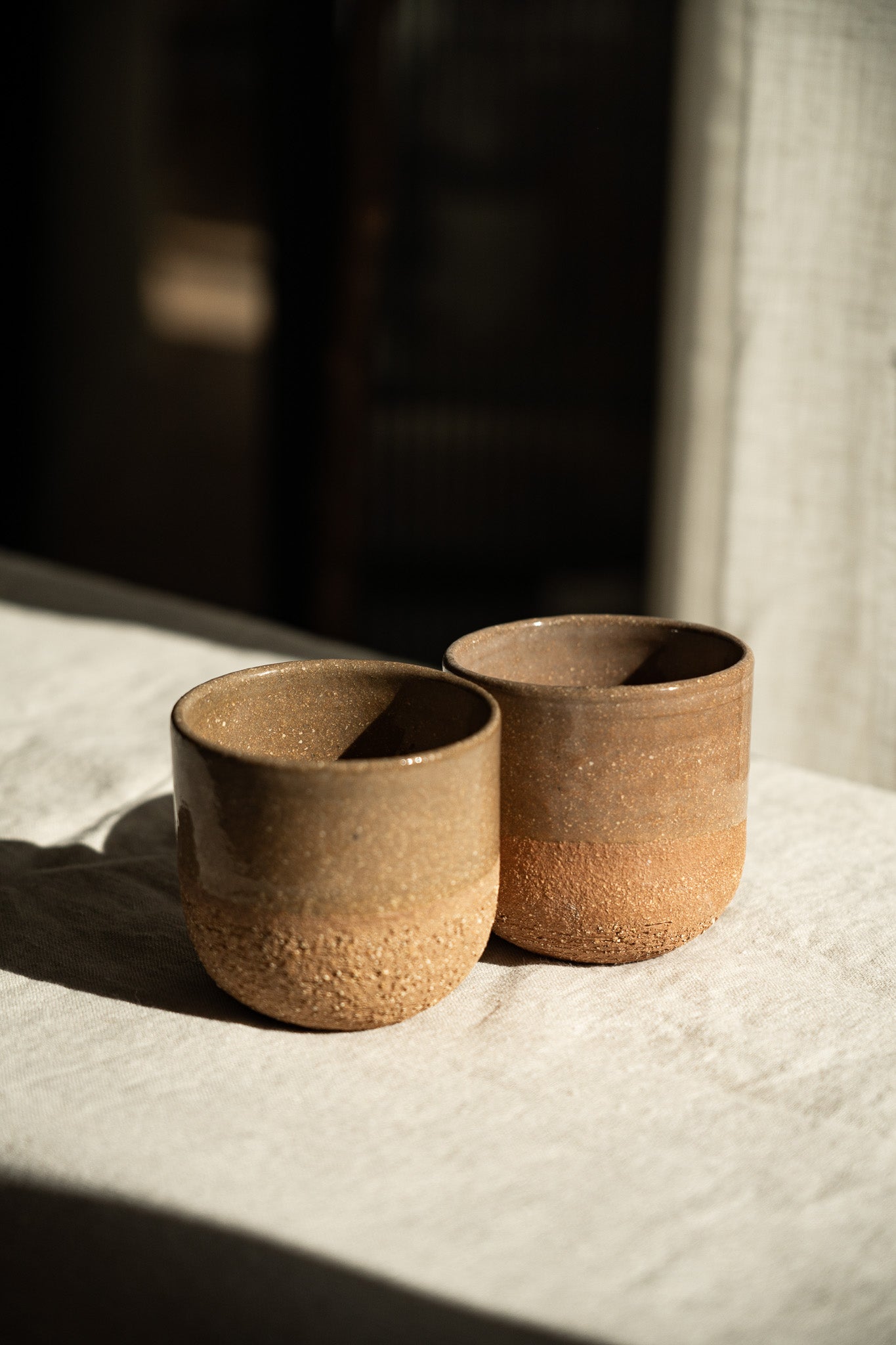 Handmade Pottery Coffee Cup – Rustic Pinkish Red Stoneware