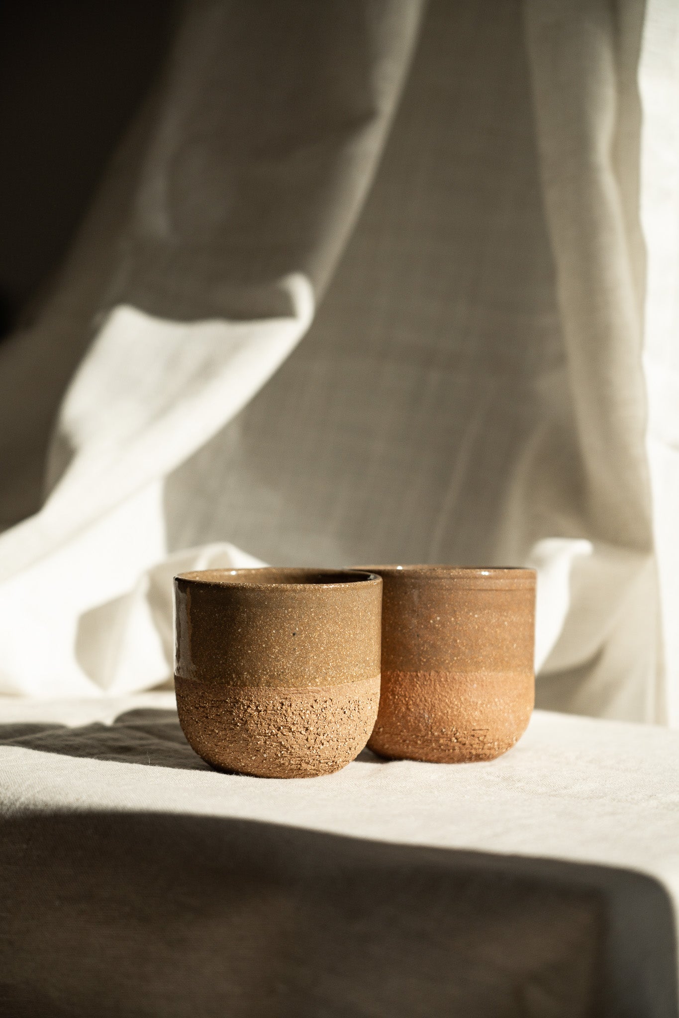Handmade Pottery Coffee Cup – Rustic Pinkish Red Stoneware