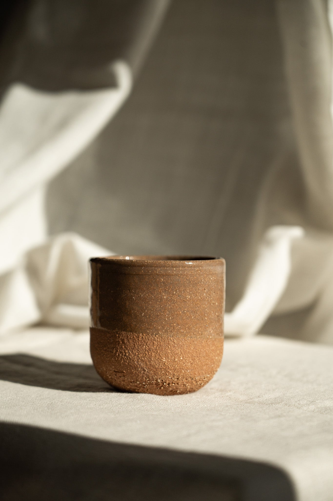 Handmade Pottery Coffee Cup – Rustic Pinkish Red Stoneware