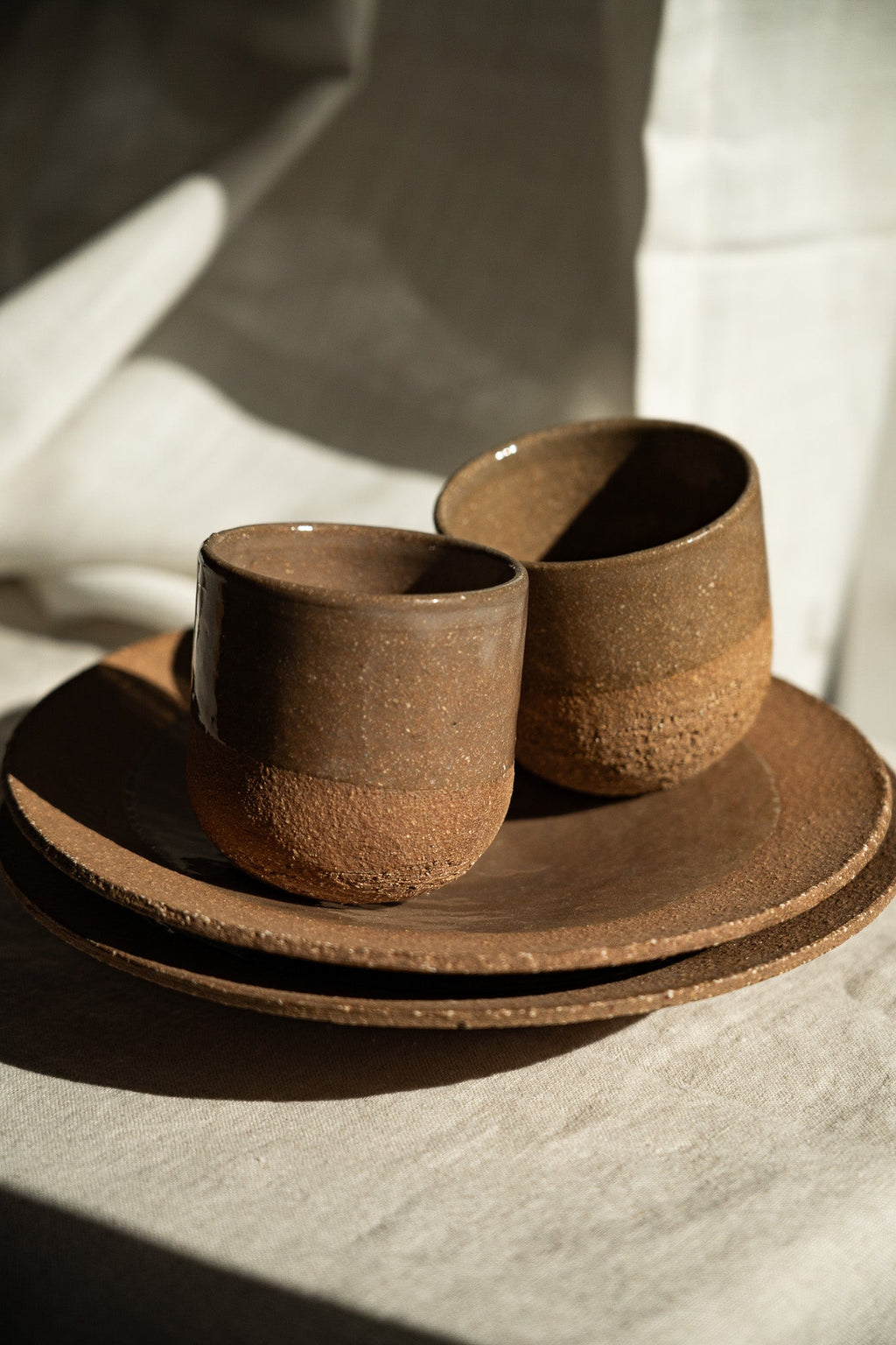 Handmade Pottery Coffee Cup – Rustic Pinkish Red Stoneware