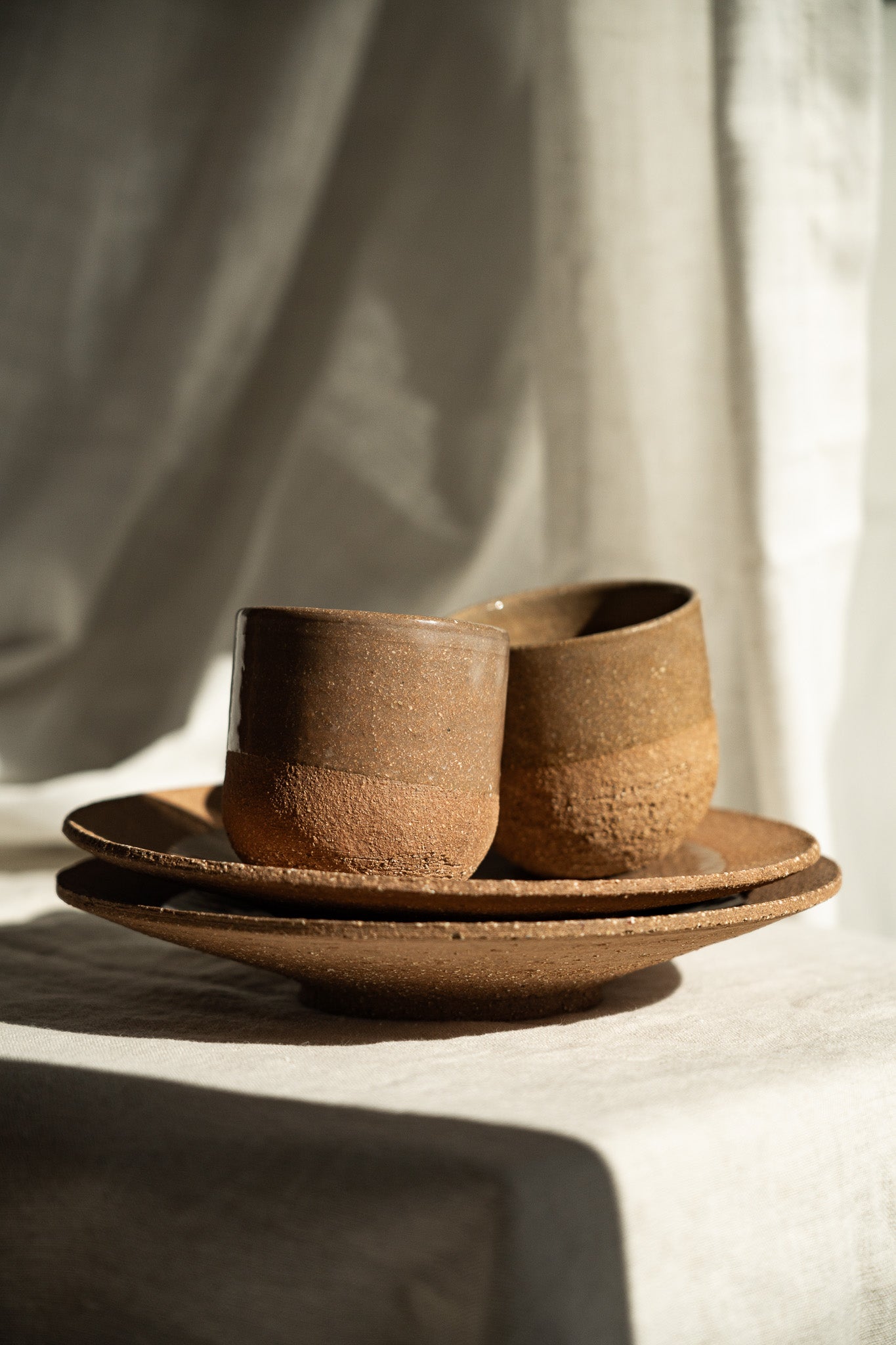 Handmade Pottery Coffee Cup – Rustic Pinkish Red Stoneware