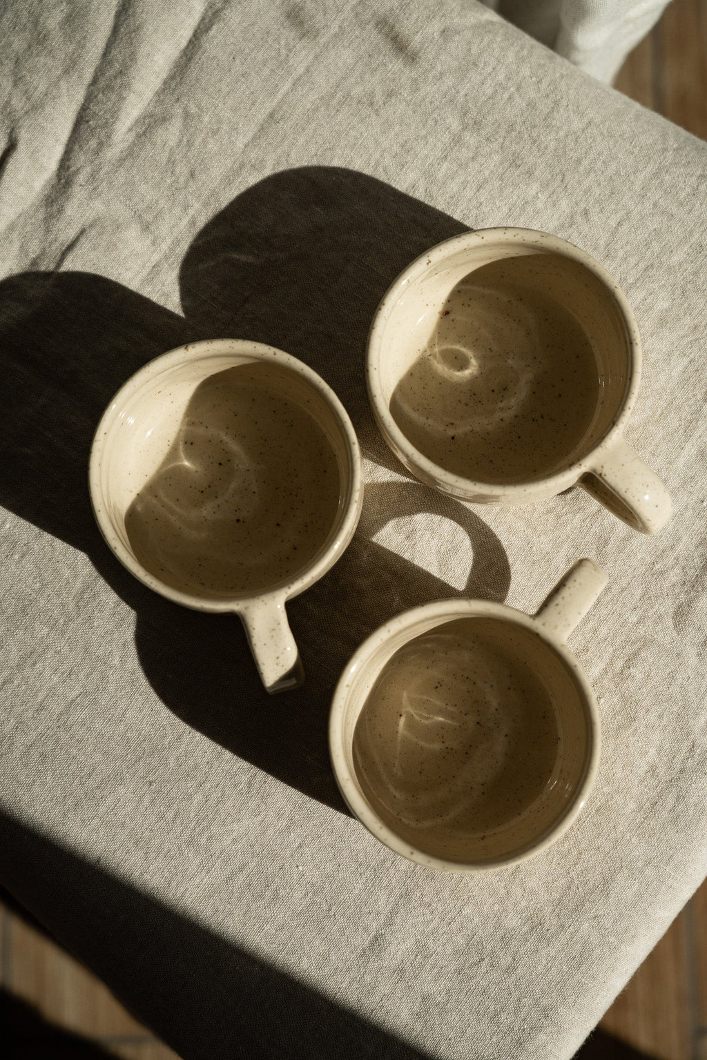 Handmade Stoneware Mug — White Sand Speckled