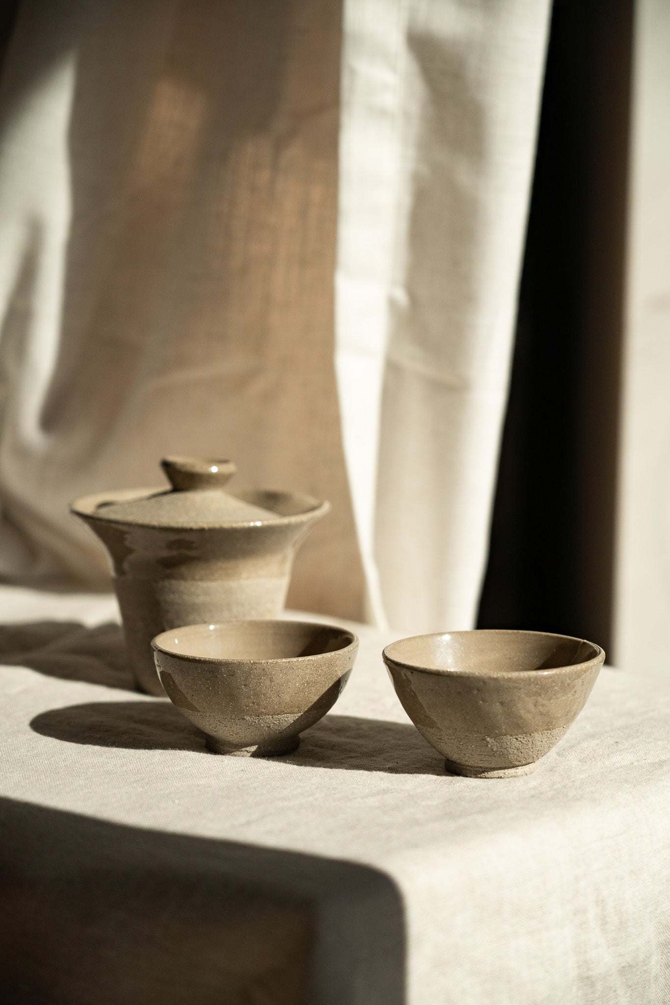 Handmade Stoneware Small Tea Cup – Gray with Speckles