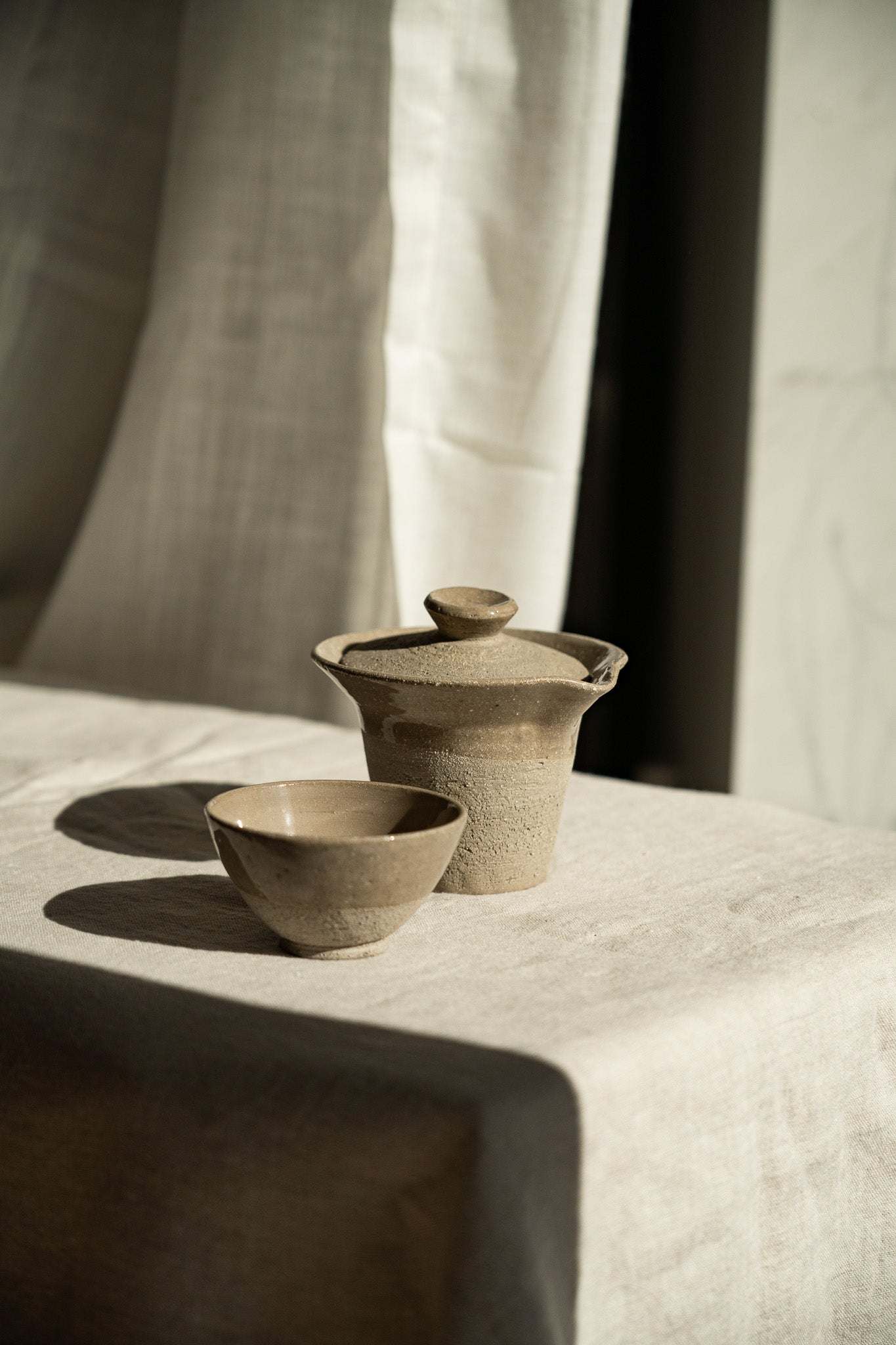 Handmade Stoneware Small Tea Cup – Gray with Speckles