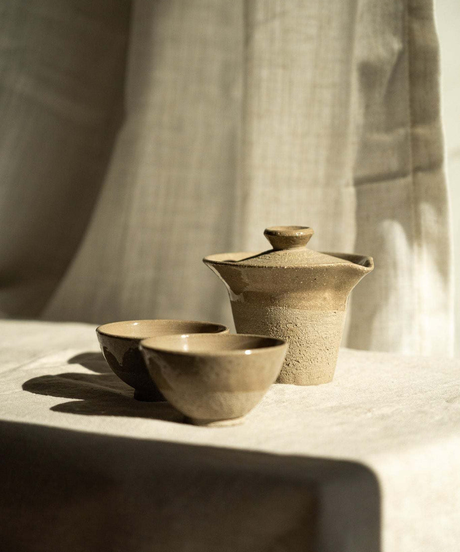 Handgemachte Steingut kleine Teetasse – Grau mit Sprenkeln