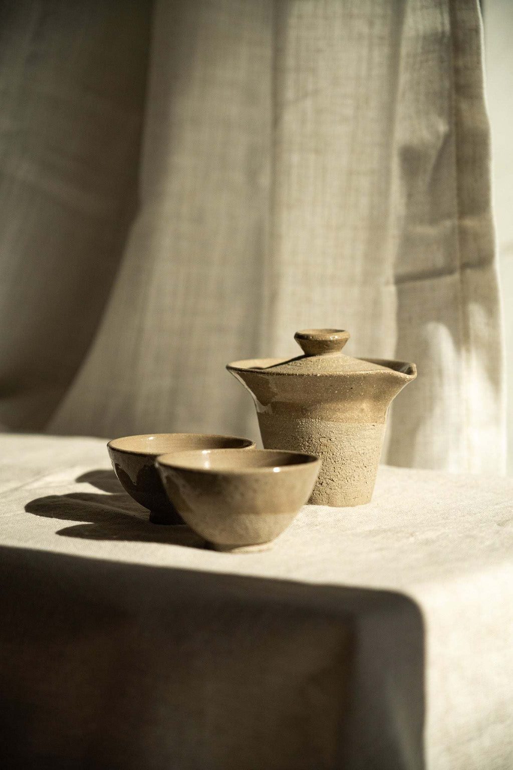 Handmade Stoneware Small Tea Cup – Gray with Speckles