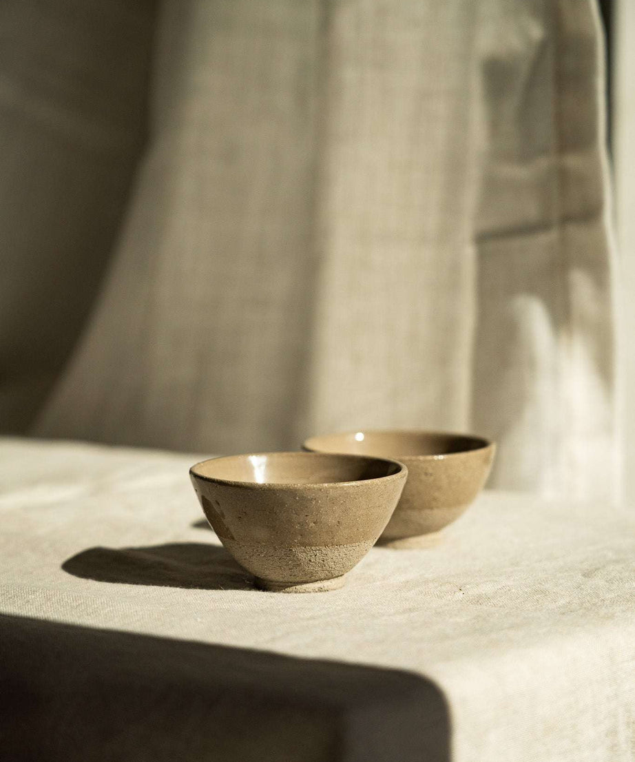 Handgemachte Steingut kleine Teetasse – Grau mit Sprenkeln