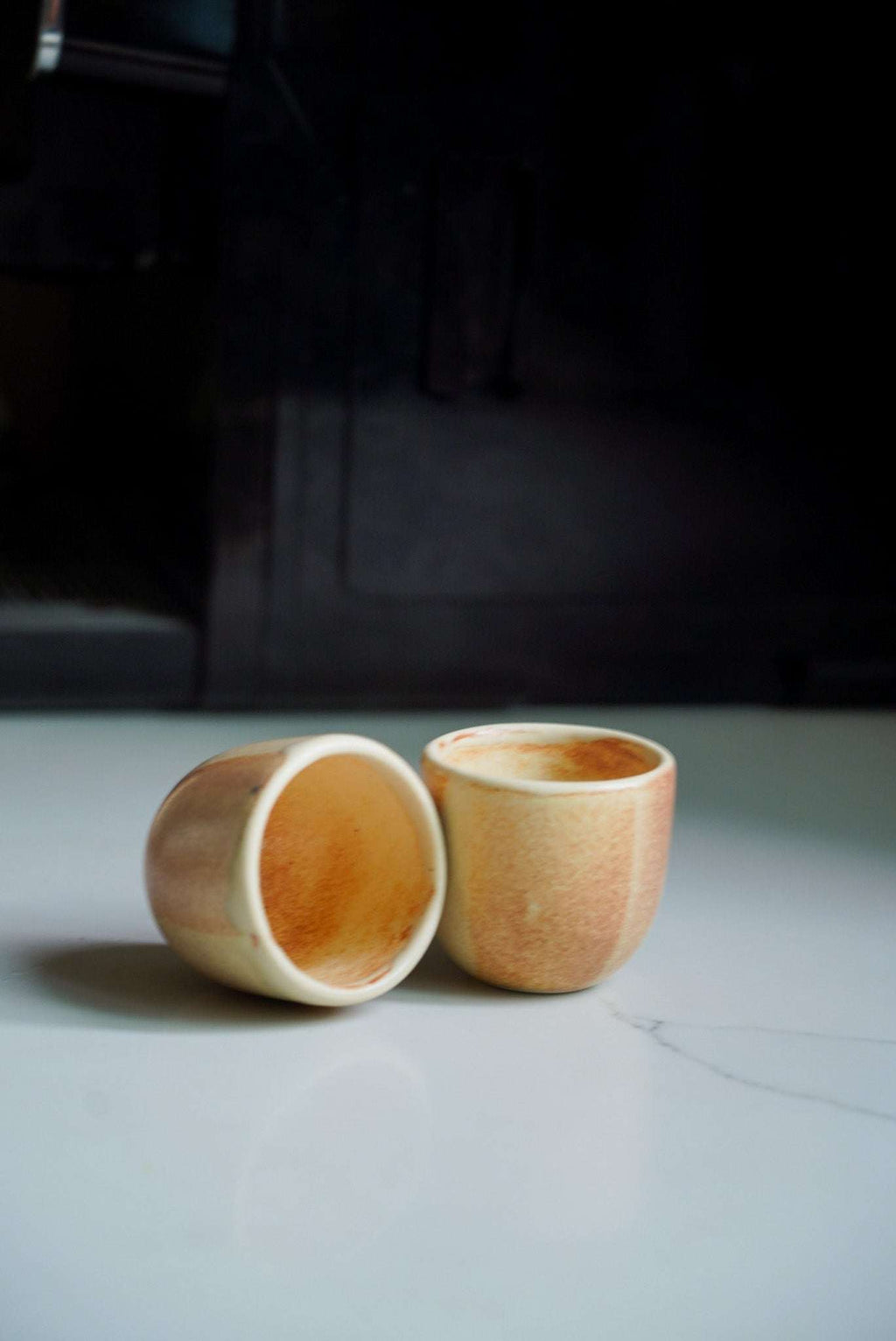 Beige Stoneware Espresso Coffee Cup