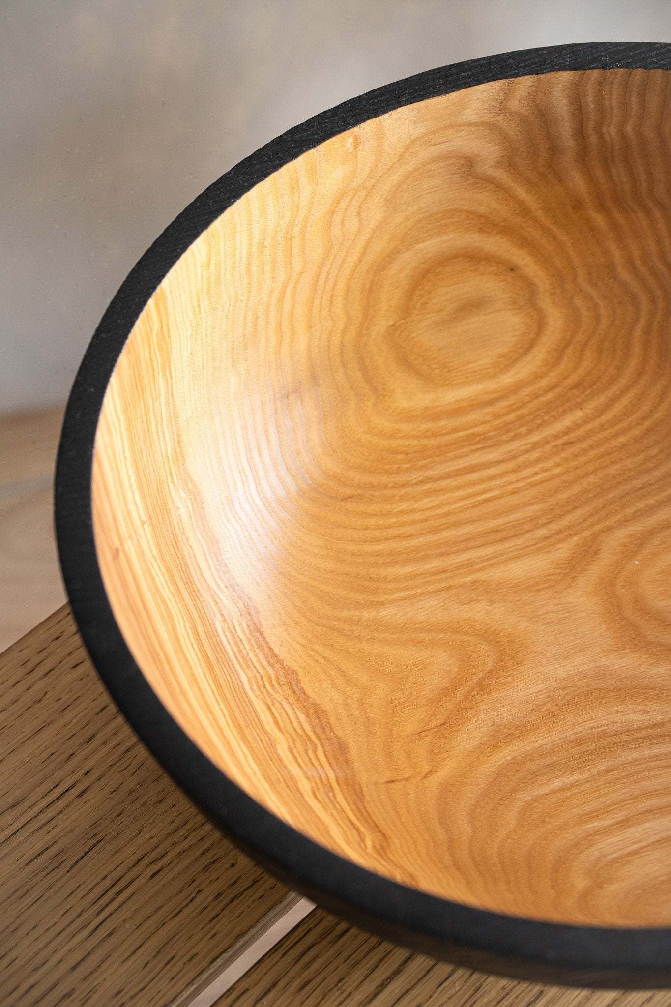 Hand Carved Extra Large Wooden Bowl. Half Charred