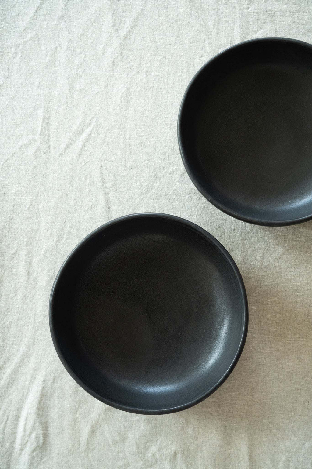 Black Matte Stoneware Pasta Bowl