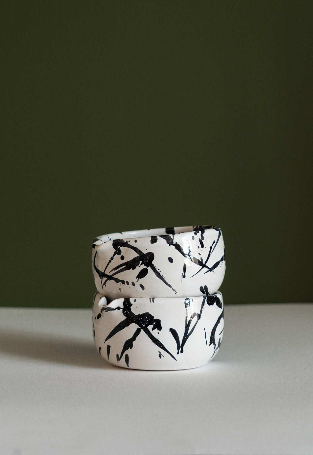 Handmade Matcha Bowl - Speckled or Stroked Pattern