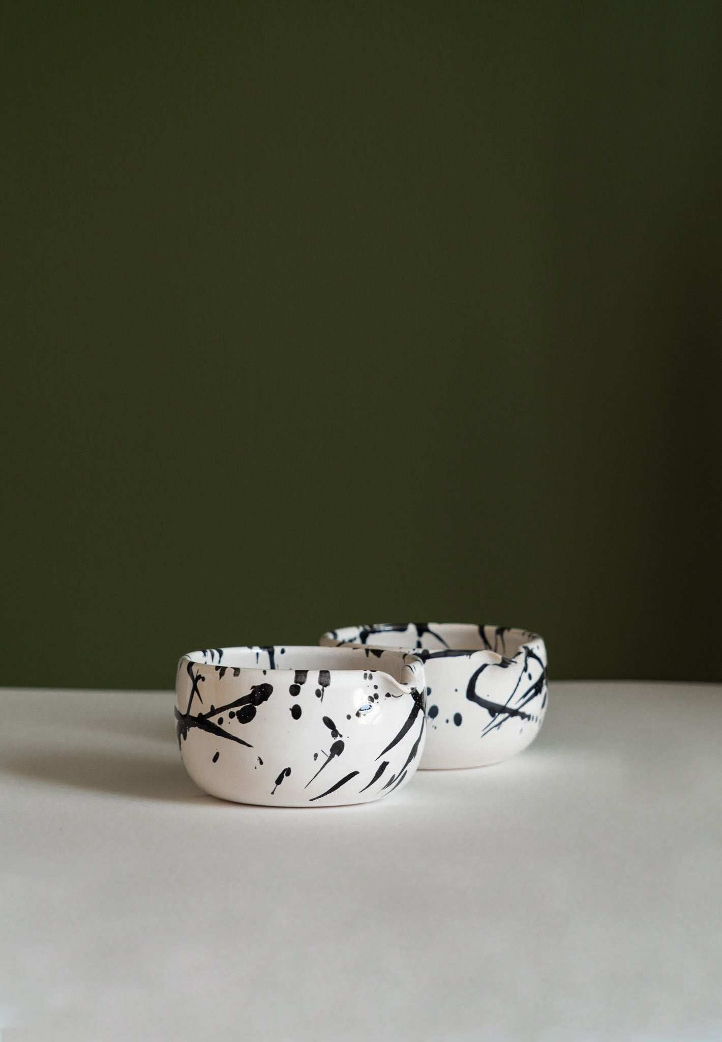 Handmade Matcha Bowl - Speckled or Stroked Pattern