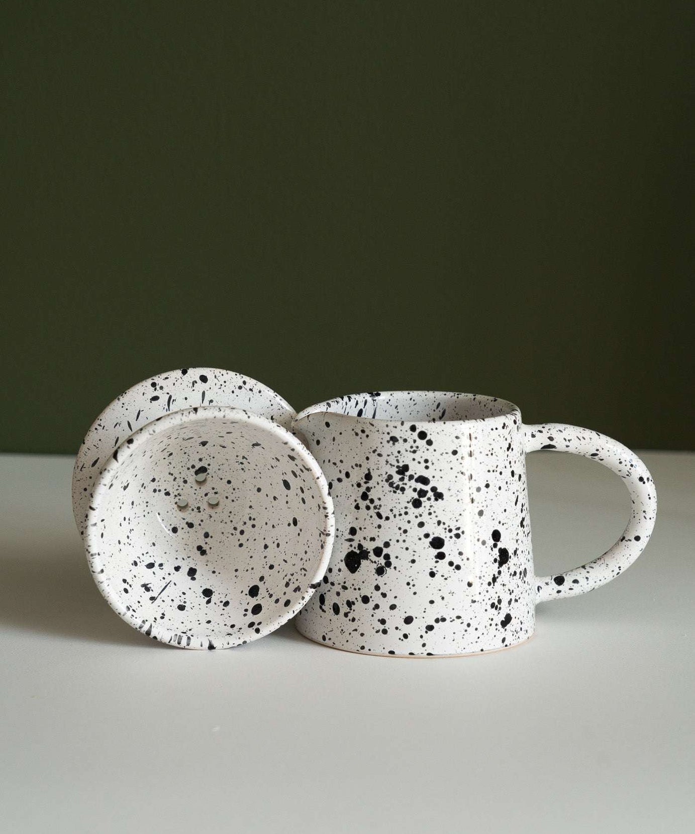 Keramik Pour Over Kaffeeset – Handgemachtes Steingut Dripper & Kännchen Set