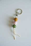 Handmade Ceramic Keychain in Warm Contrast Tones