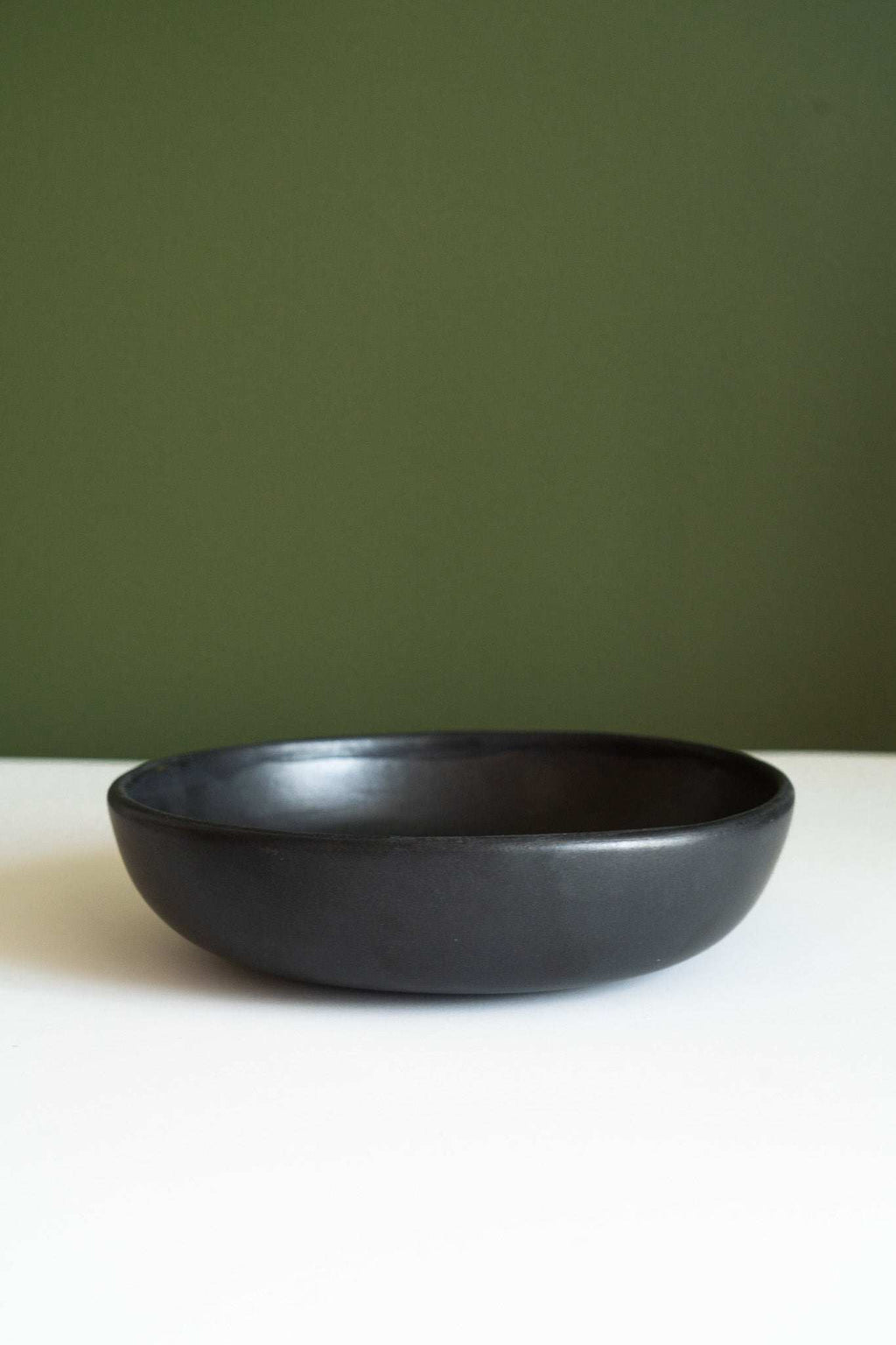 Black Matte Stoneware Pasta Bowl